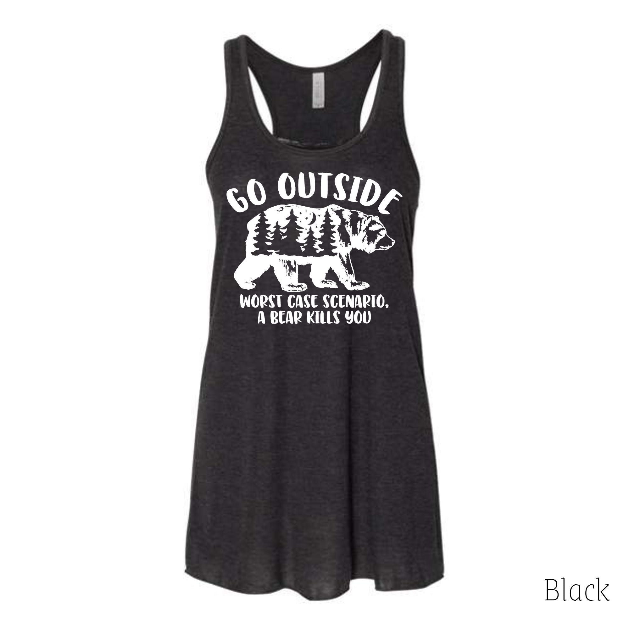 Go Outside Bear Tank Top-Tank Tops-208 Tees Wholesale, Idaho