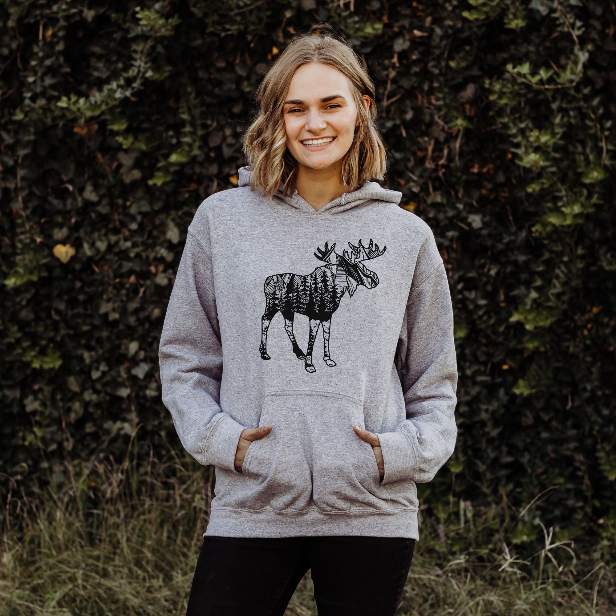 Moose Crewneck Sweatshirt - Hoodie for Wildife Lover *UNISEX FIT*-Sweatshirts-208 Tees Wholesale, Idaho