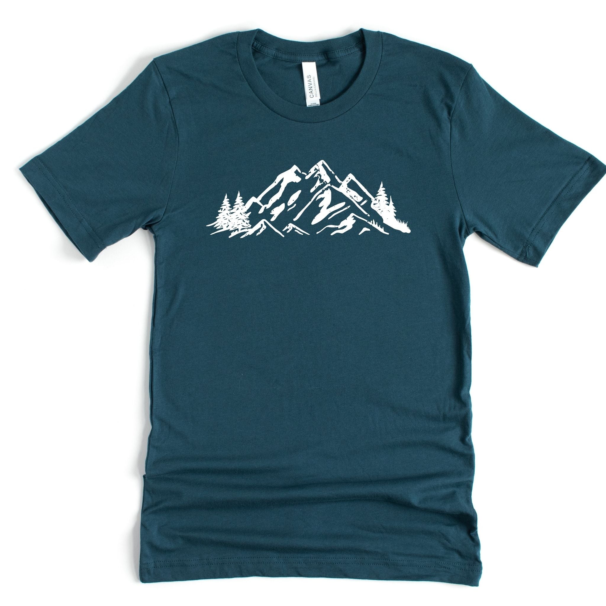 Simple Mountain Scene Graphic TeeCrewneck 007 nowrds-Graphic Tees-208 Tees Wholesale, Idaho
