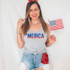 Merica 4th of July Tank Top-Tank Tops-208 Tees Wholesale, Idaho