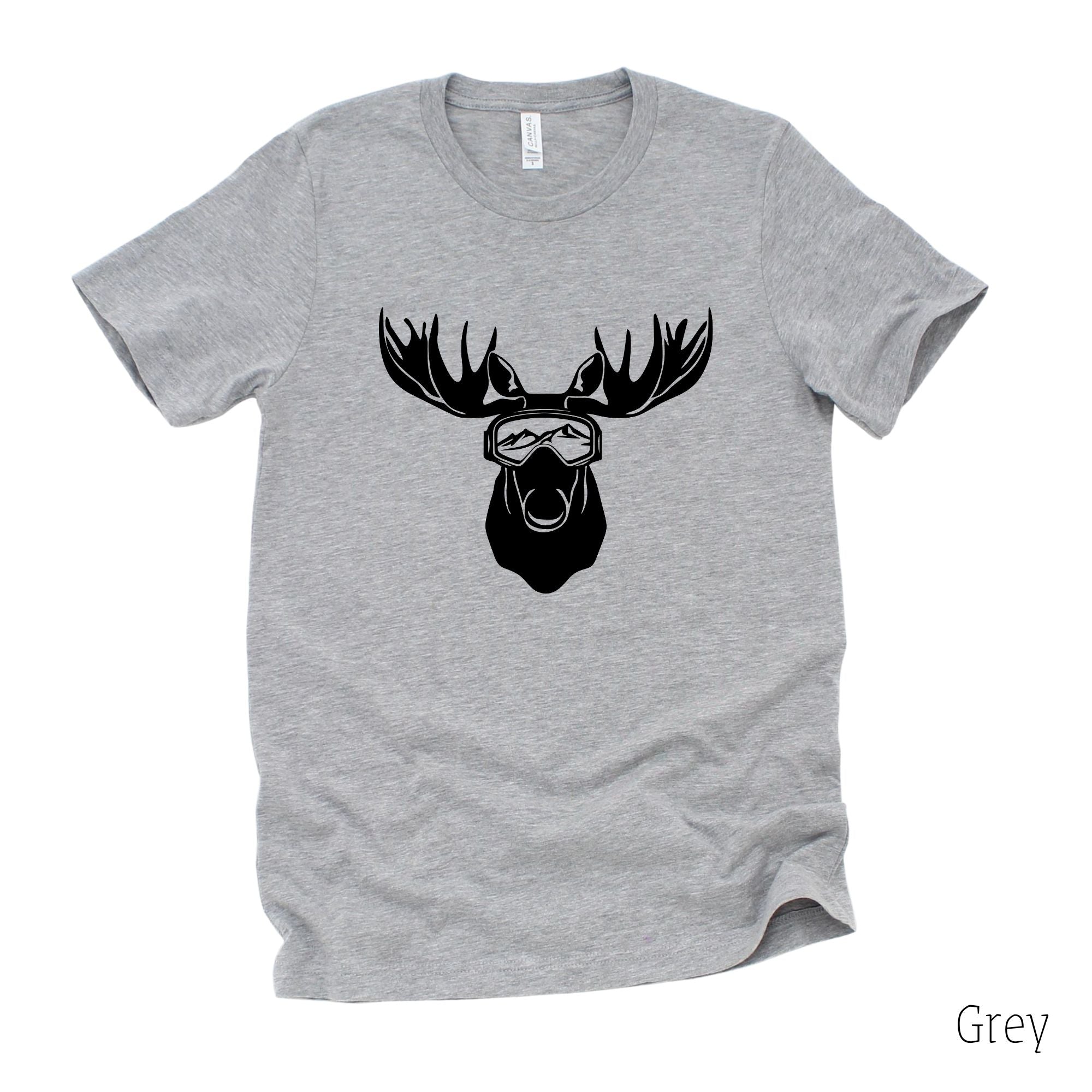 Ski Moose TShirt *UNISEX FIT*-Womens Tees-208 Tees Wholesale, Idaho