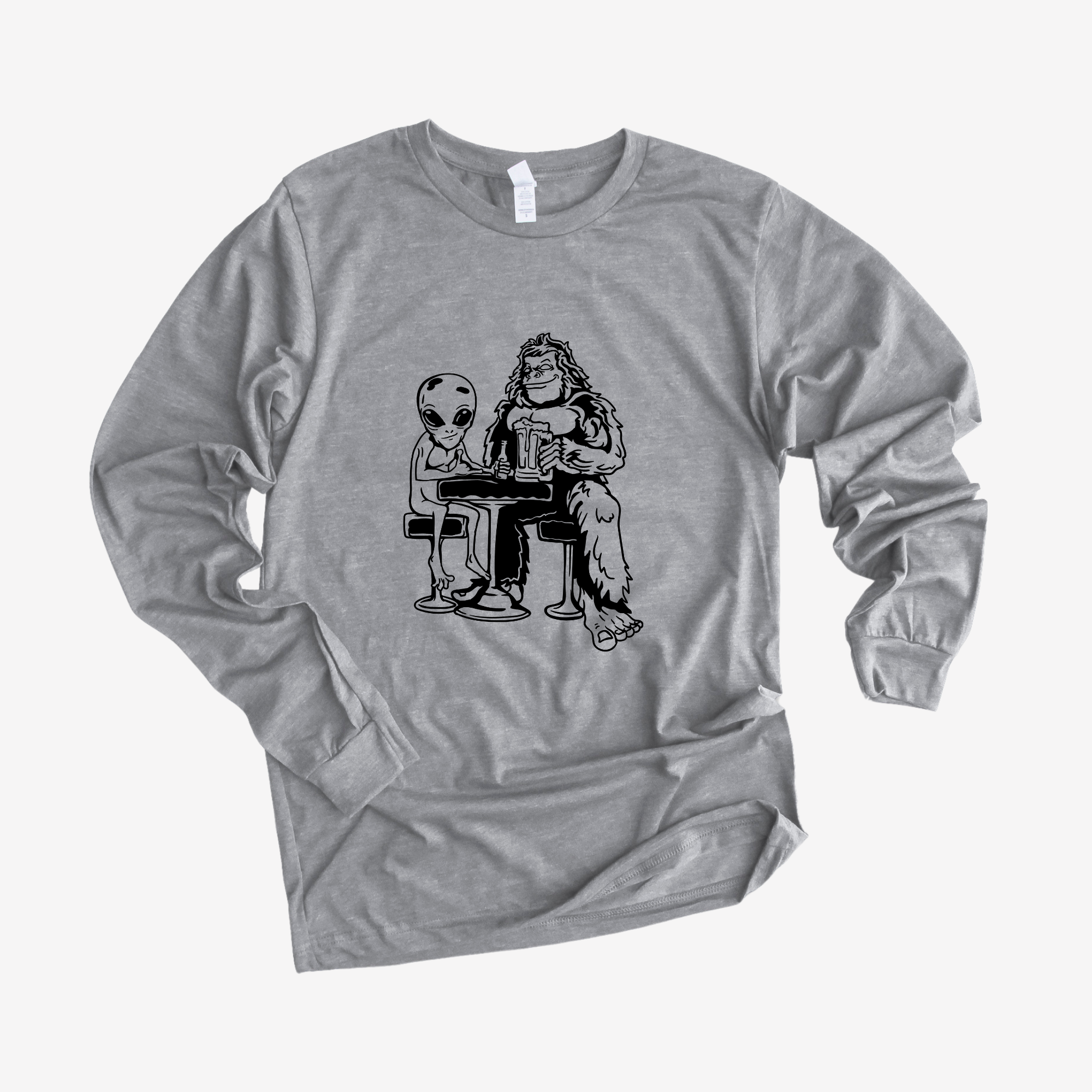 Bigfoot Alien Long Sleeve *UNISEX FIT*-Long Sleeves-208 Tees Wholesale, Idaho