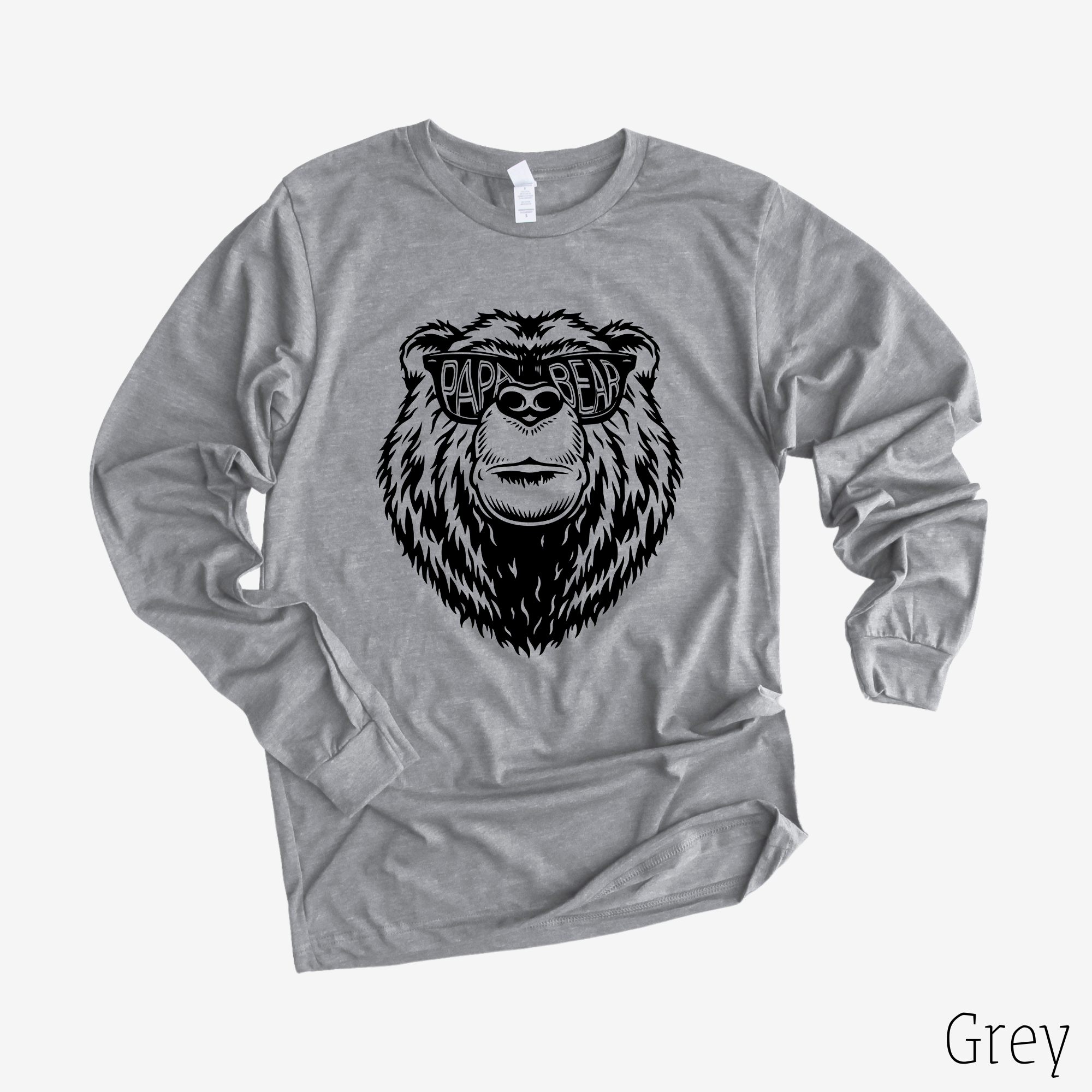 Papa Bear Long Sleeve 25T *UNISEX FIT*-Long Sleeves-208 Tees Wholesale, Idaho