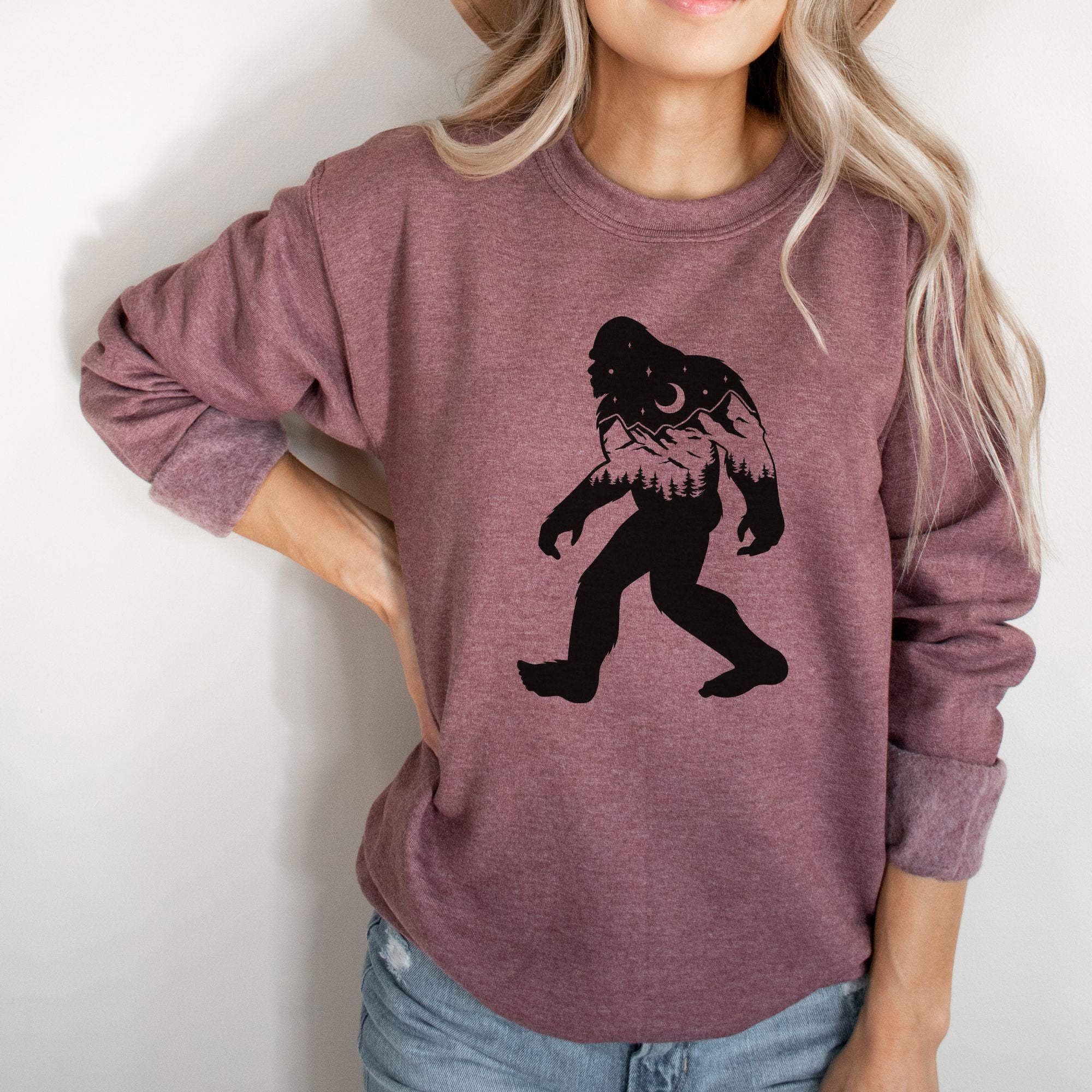 Bigfoot Nature Scene Sweatshirt *UNISEX FIT*-Sweatshirts-208 Tees Wholesale, Idaho