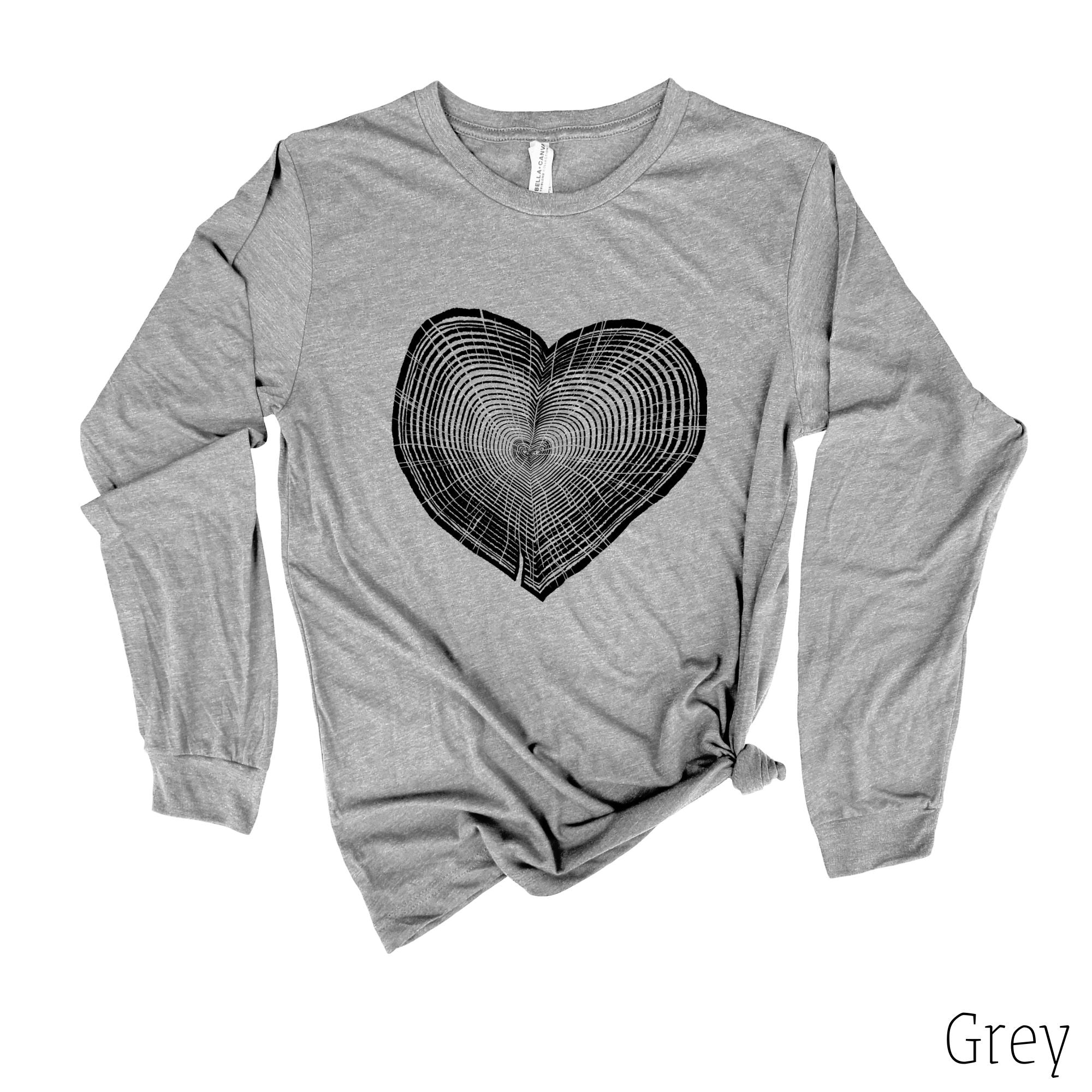 Tree Trunk Heart Long Sleeve Shirt 32T *UNISEX FIT*-Long Sleeves-208 Tees Wholesale, Idaho