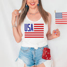 USA Flag 4th of July Tank Top-Tank Tops-208 Tees Wholesale, Idaho