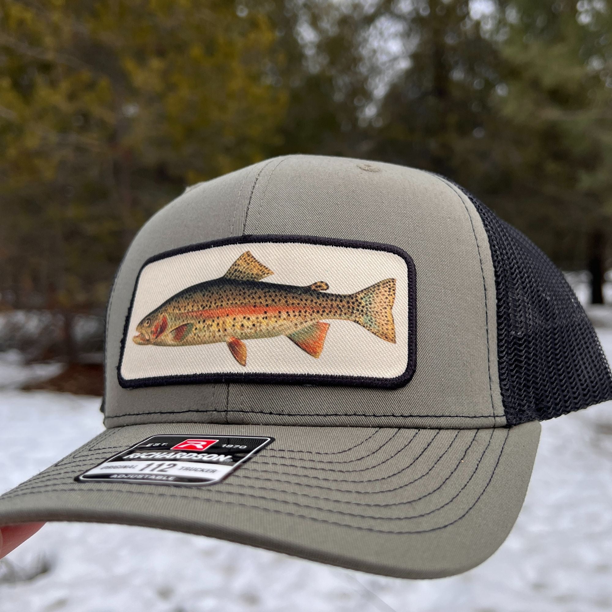 Rainbow Trout Fishing Hat - Richardson Loden Green/Black-Hats-208 Tees Wholesale, Idaho