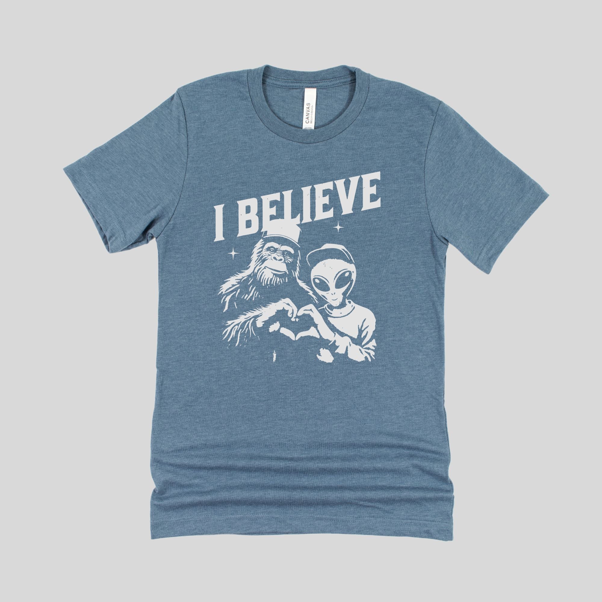 Believe Alien <3 Bigfoot Graphic Tee Tshirt *UNISEX FIT*-Graphic Tees-208 Tees Wholesale, Idaho