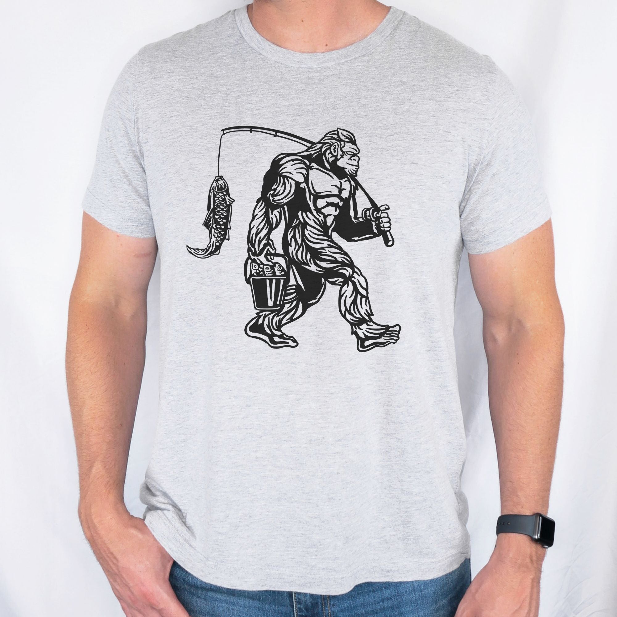 Bigfoot's Gone Fishing TShirt for Men *UNISEX FIT* – 208 Tees Wholesale