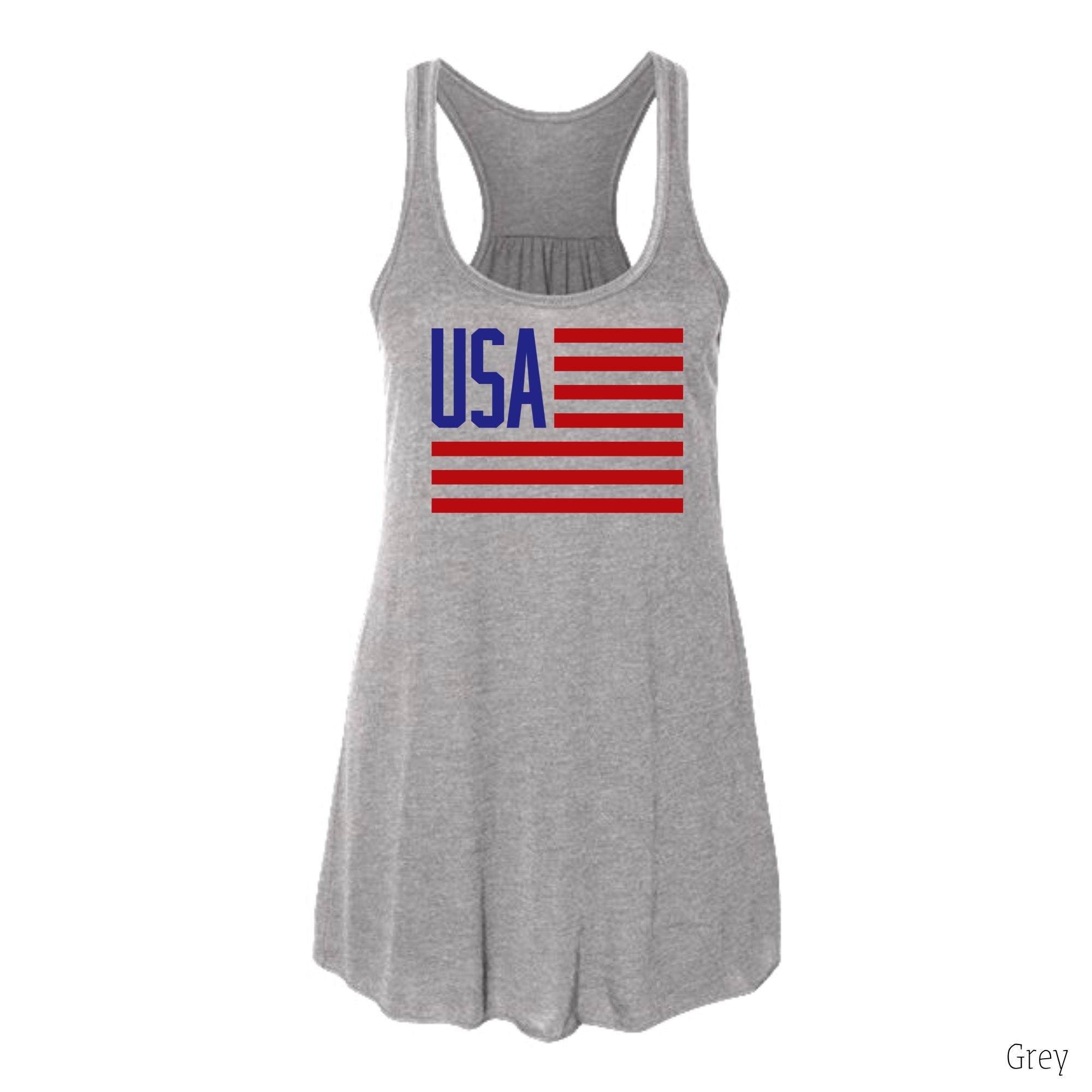 USA Flag 4th of July Tank Top-Tank Tops-208 Tees Wholesale, Idaho