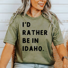 I'd Rather Be In Idaho Shirt TShirt *UNISEX FIT*-Graphic Tees-208 Tees Wholesale, Idaho