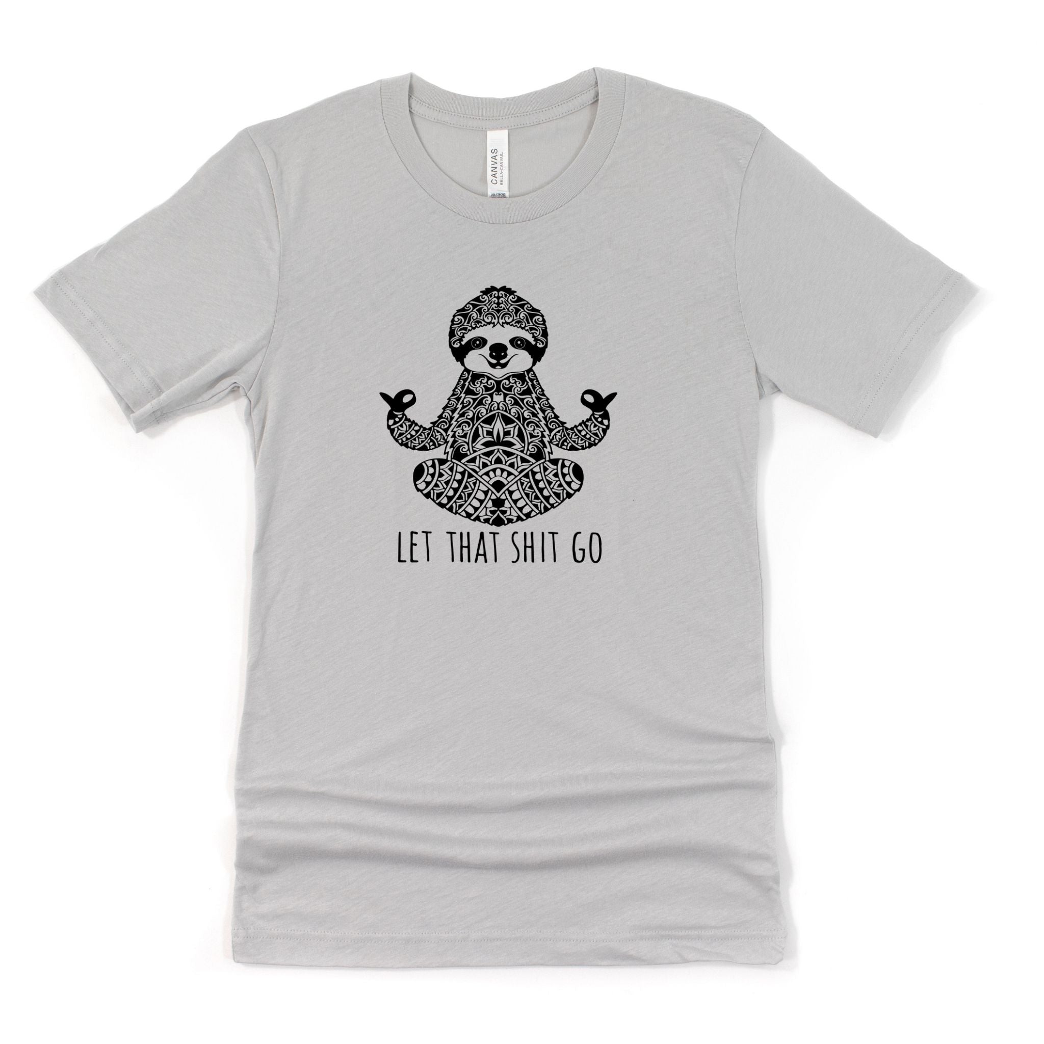 Let That Shit Go Sloth Yoga Graphic Tee Long Sleeve 045-Graphic Tees-208 Tees Wholesale, Idaho
