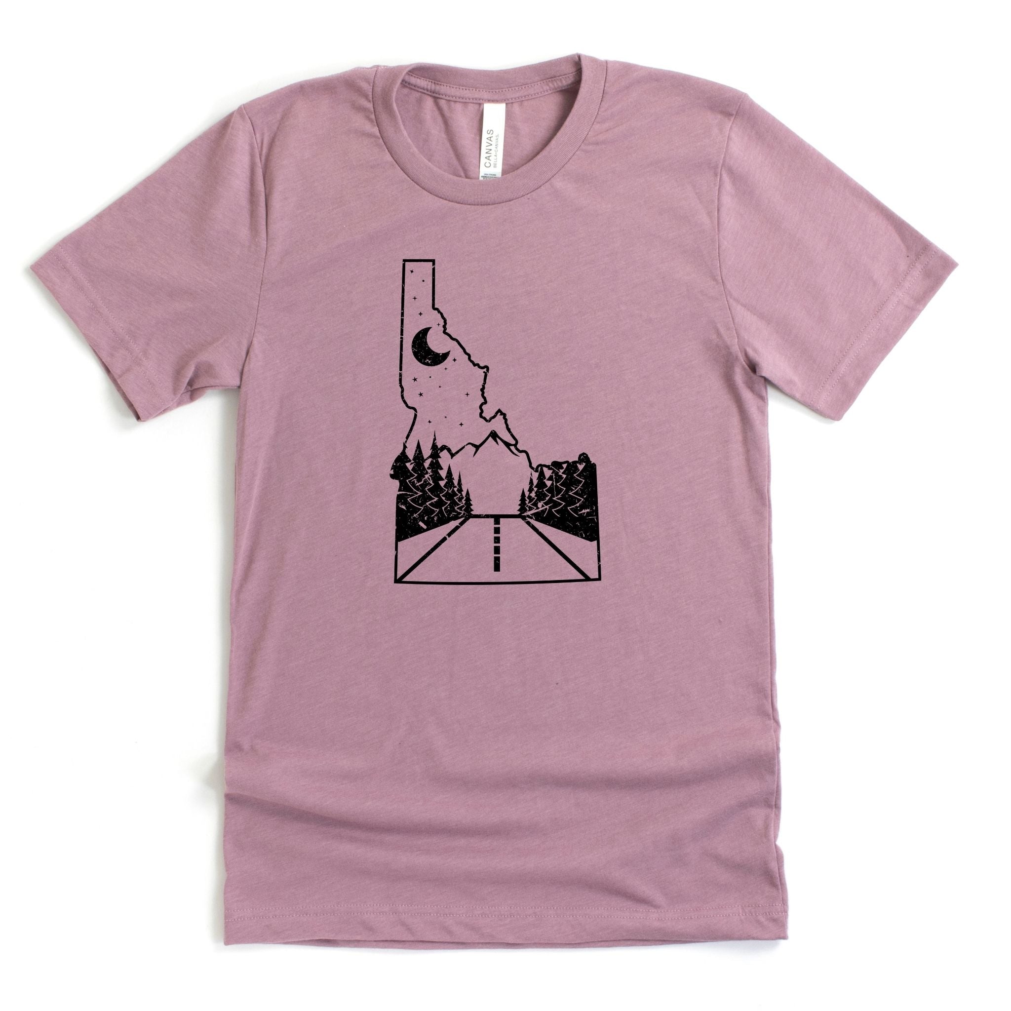 Idaho State Road Mountain Graphic Tee Long Sleeve 019-Graphic Tees-208 Tees Wholesale, Idaho