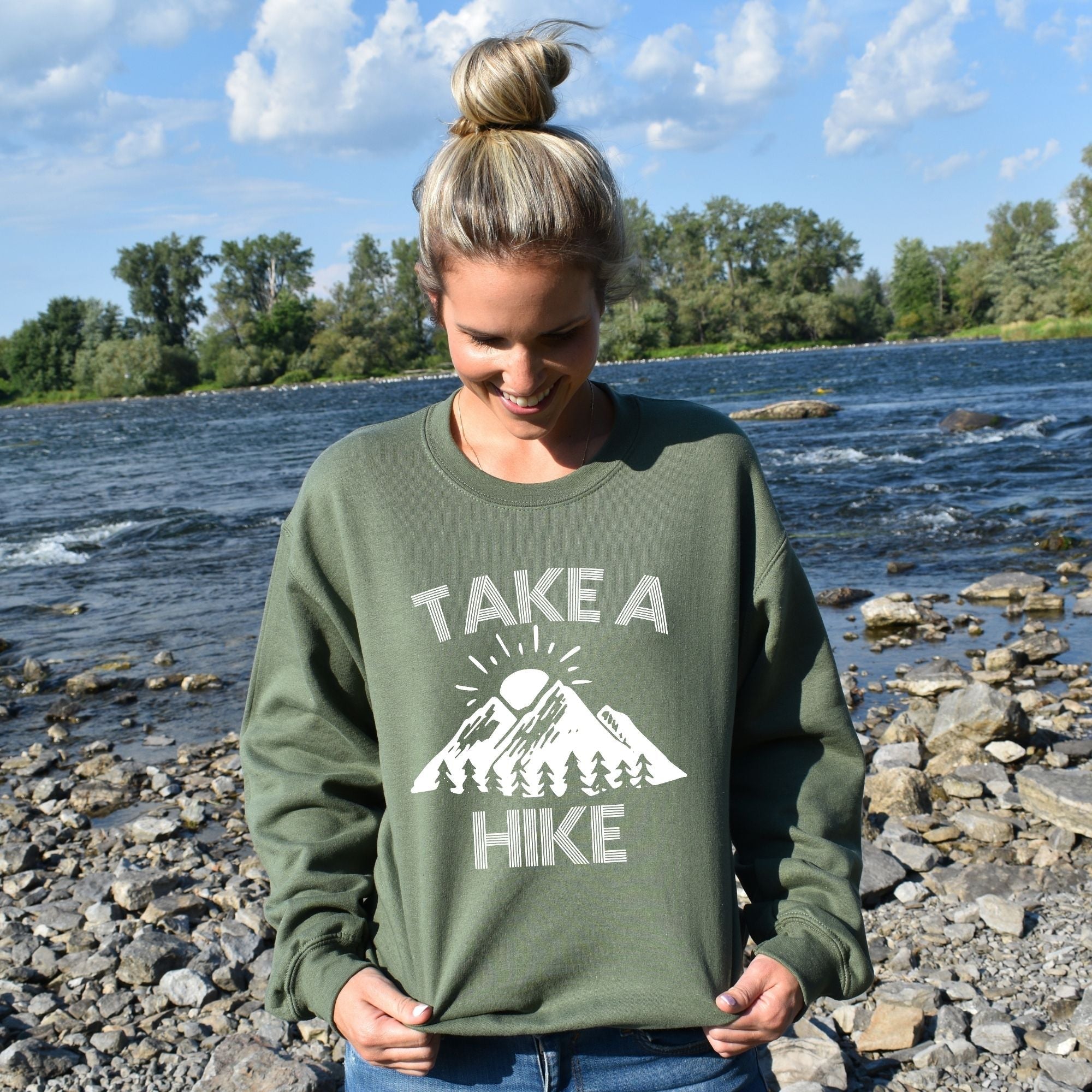 Take A Hike Sweatshirt - Hiking Hoodie or Crewneck for Hiker *UNISEX FIT*-Sweatshirts-208 Tees Wholesale, Idaho