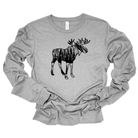 Moose Outline Forest Graphic Tee Long Sleeve 024-Graphic Tees-208 Tees Wholesale, Idaho