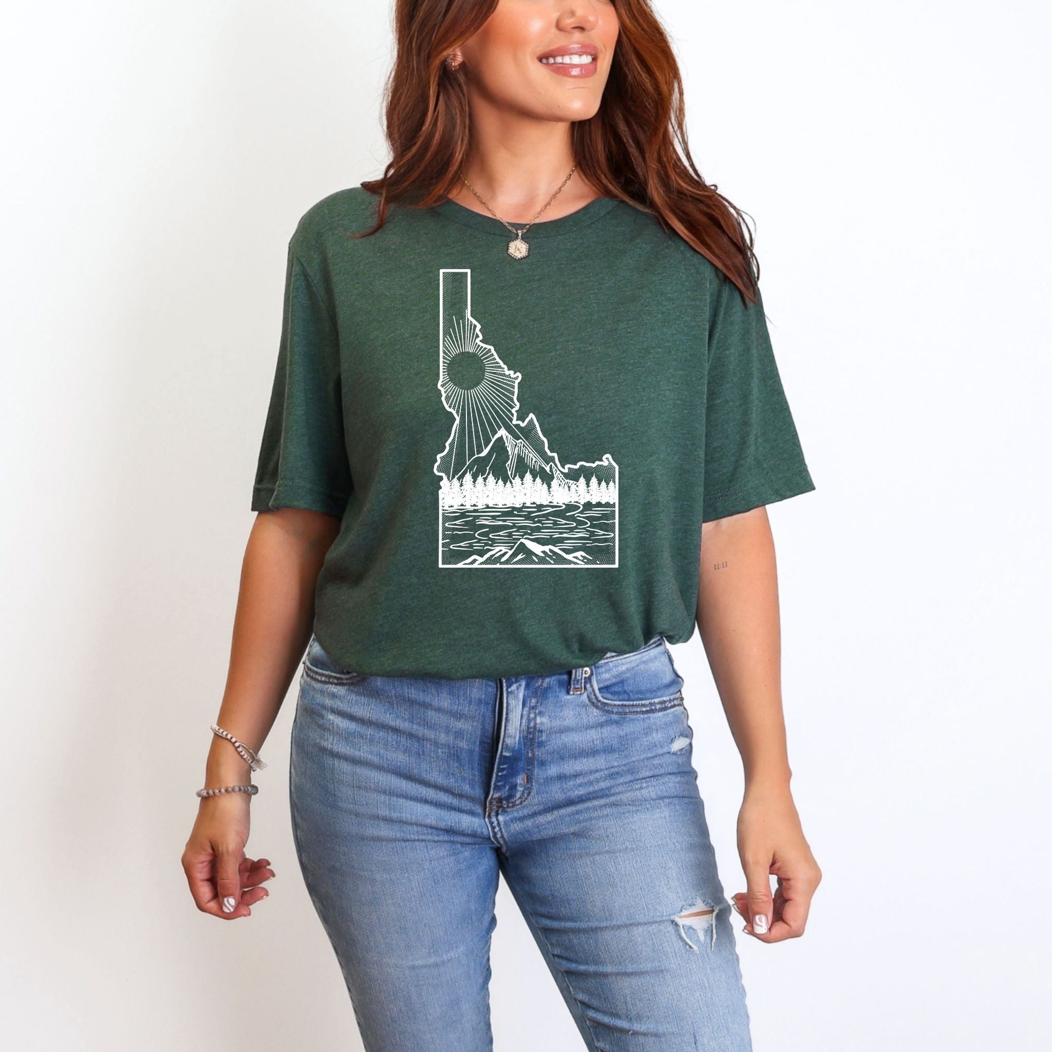 Idaho State Sun & Mountain Graphic Tee 020-Graphic Tees-208 Tees Wholesale, Idaho