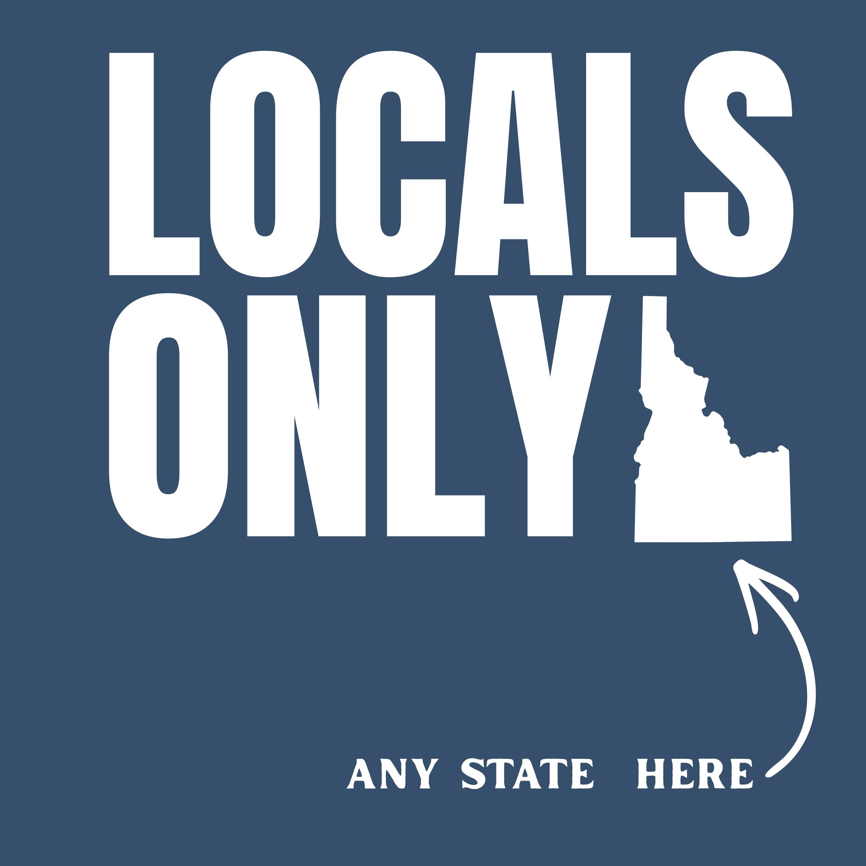 WHOLESALE Locals Only State Crewneck Sweatshirt | Hoodie 300-Sweatshirts-208 Tees Wholesale, Idaho