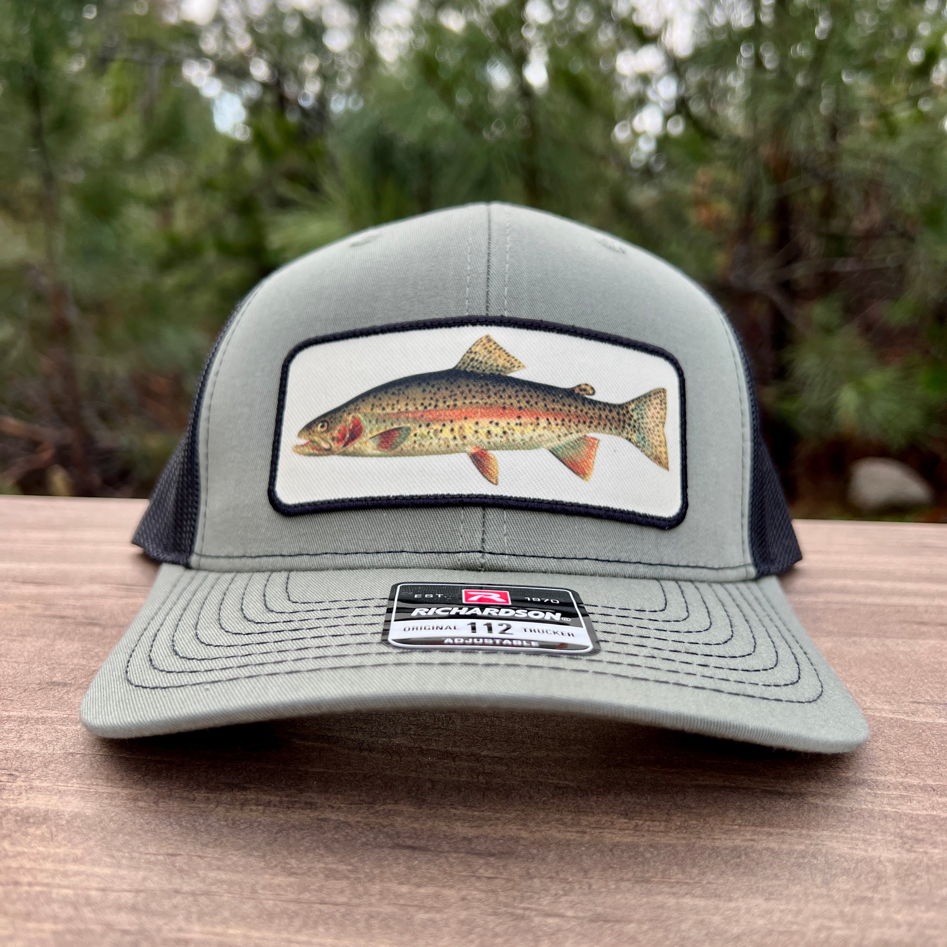 Rainbow Trout Fishing Hat - Richardson Loden Green/Black-Hats-208 Tees Wholesale, Idaho