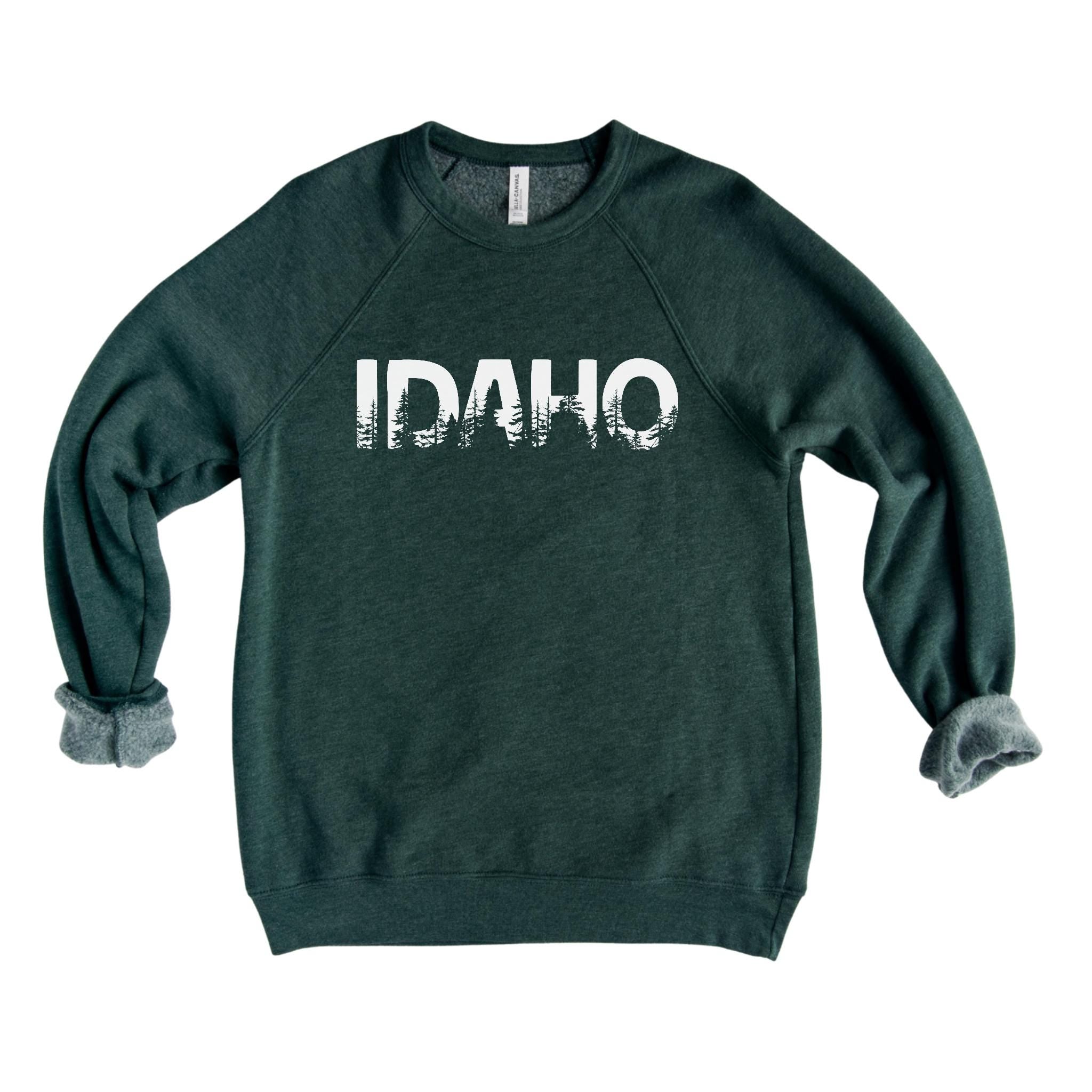 WHOLESALE Idaho Pine Trees Crewneck Sweatshirt | Hoodie 261-Sweatshirts-208 Tees Wholesale, Idaho