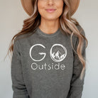 Go Outside Bella Canvas Cropped Sweatshirt or Crop Hoodie *Women's Crop Fit*-208 Tees Wholesale, Idaho