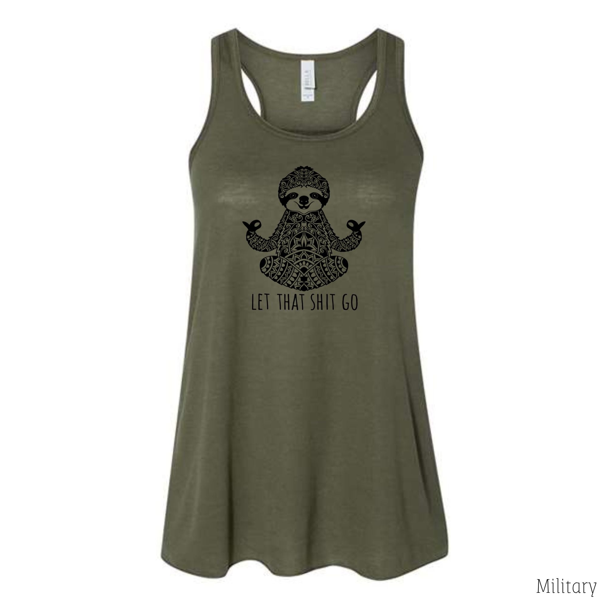 Zen Sloth Yoga Tank Top-Tank Tops-208 Tees Wholesale, Idaho