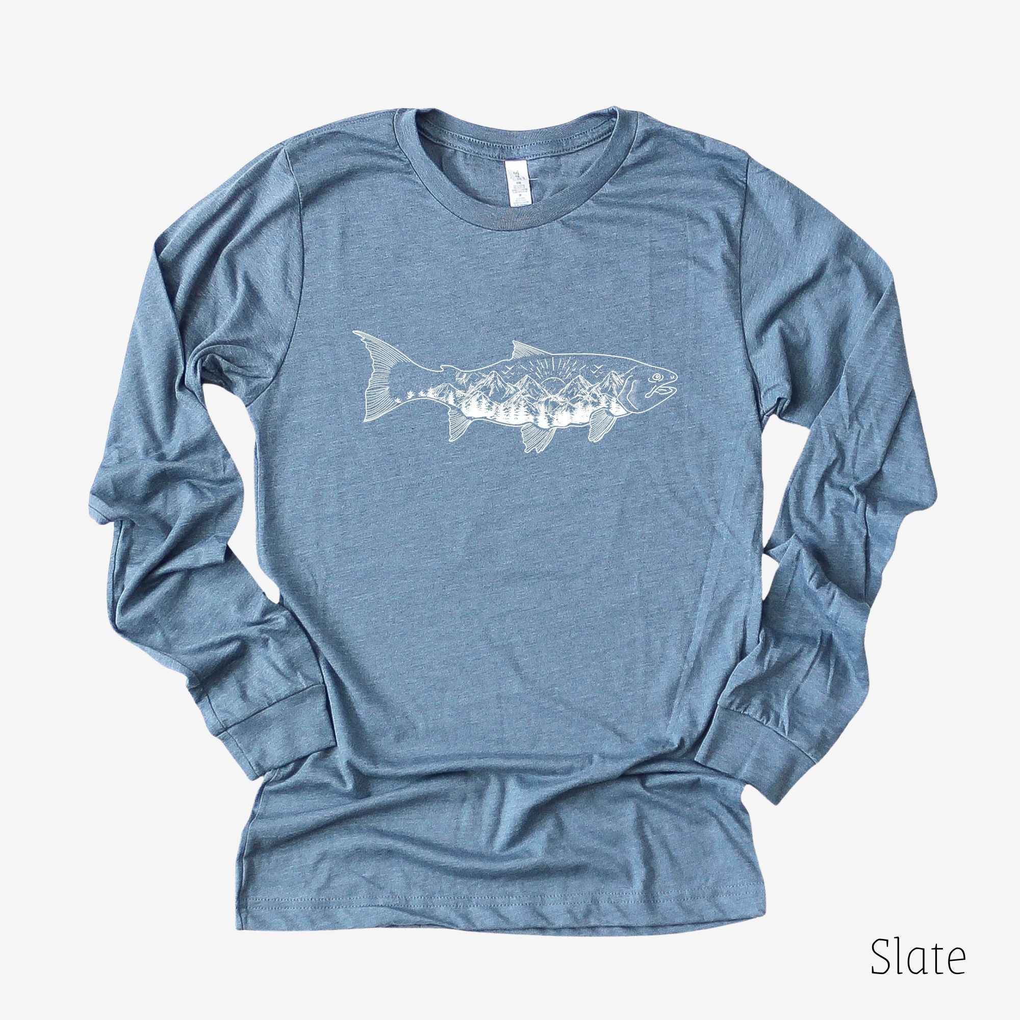 Fishing Long Sleeve Shirt 18T *UNISEX FIT*-Long Sleeves-208 Tees Wholesale, Idaho