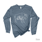 Geometric Buffalo Long Sleeve *UNISEX FIT*-Long Sleeves-208 Tees Wholesale, Idaho