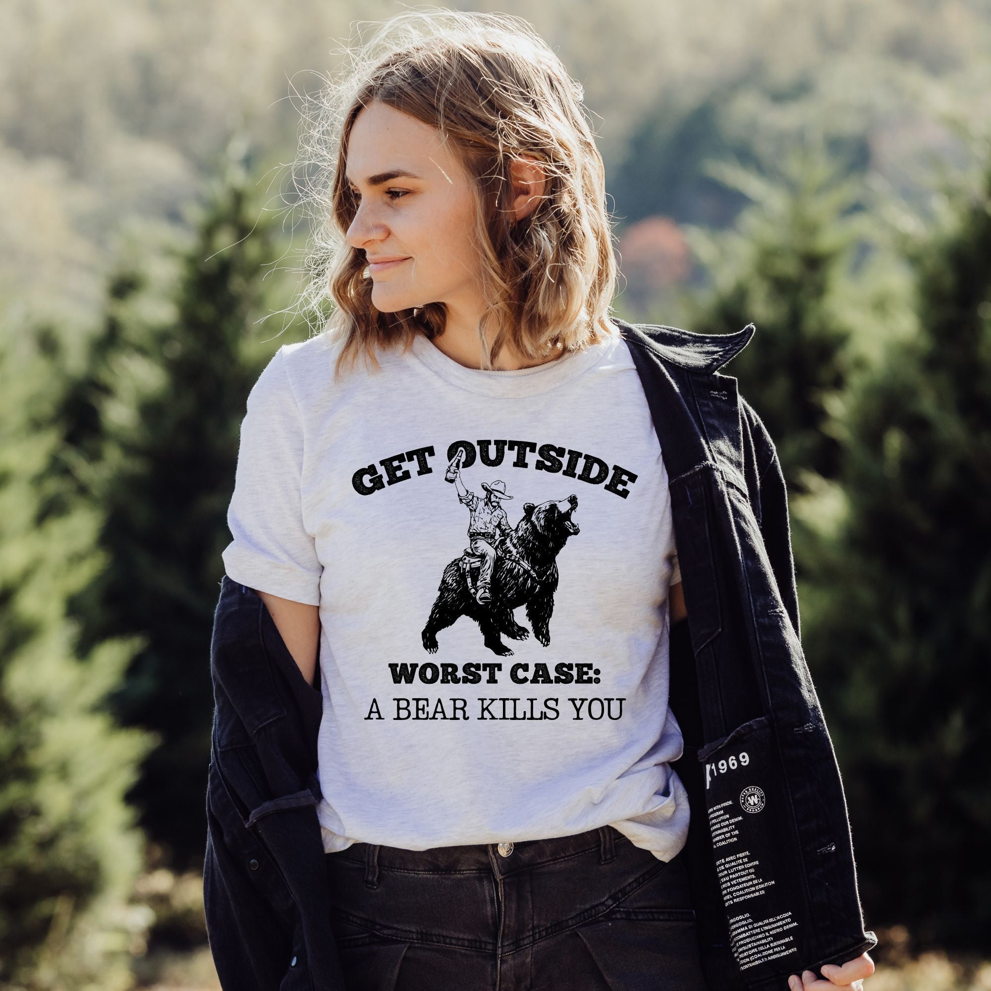 Hilarious Get Outside Bear Shirt TShirt *UNISEX FIT*-Graphic Tees-208 Tees Wholesale, Idaho