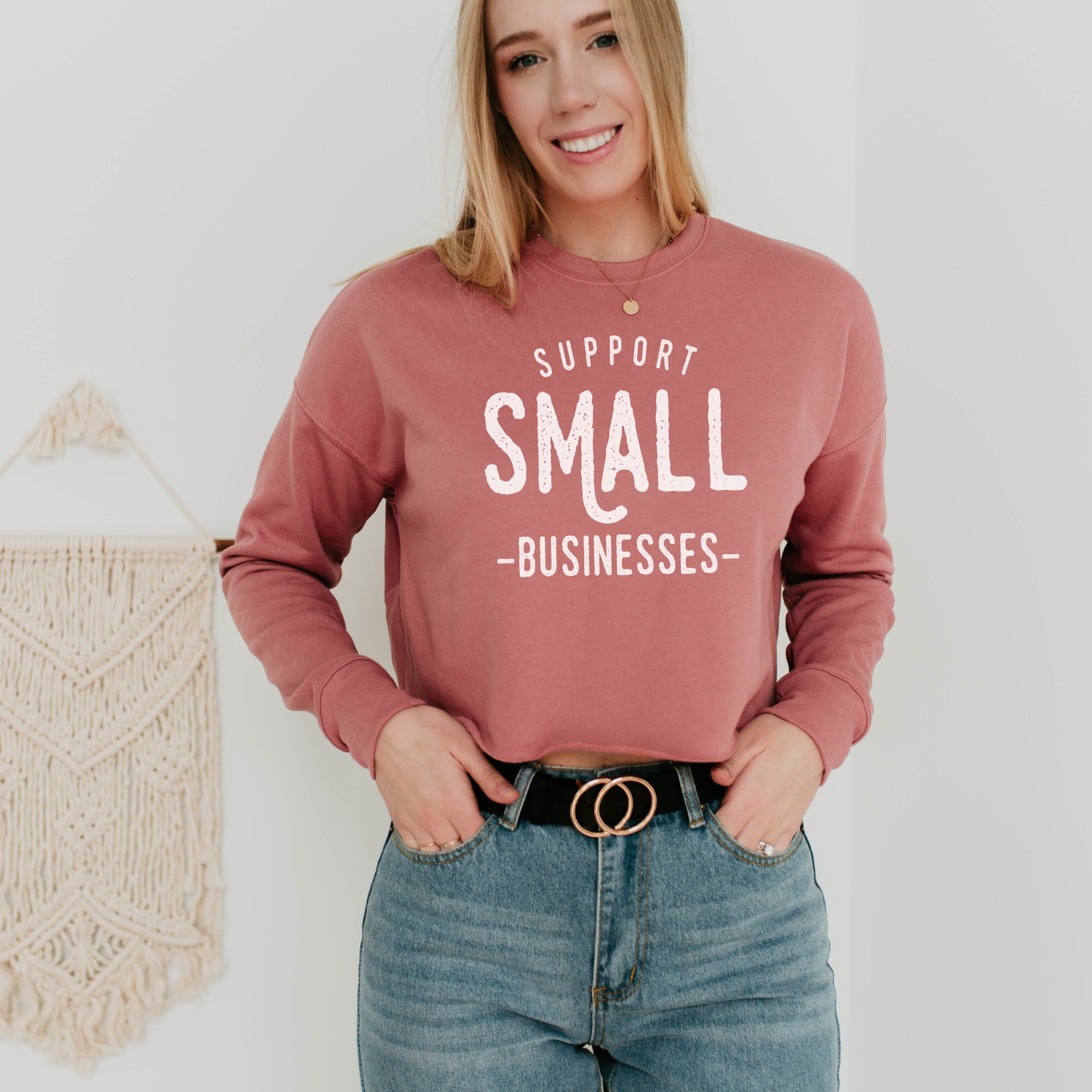 Support Small Business Bella Canvas Cropped Sweatshirt or Crop Hoodie *Women's Crop Fit*-208 Tees Wholesale, Idaho