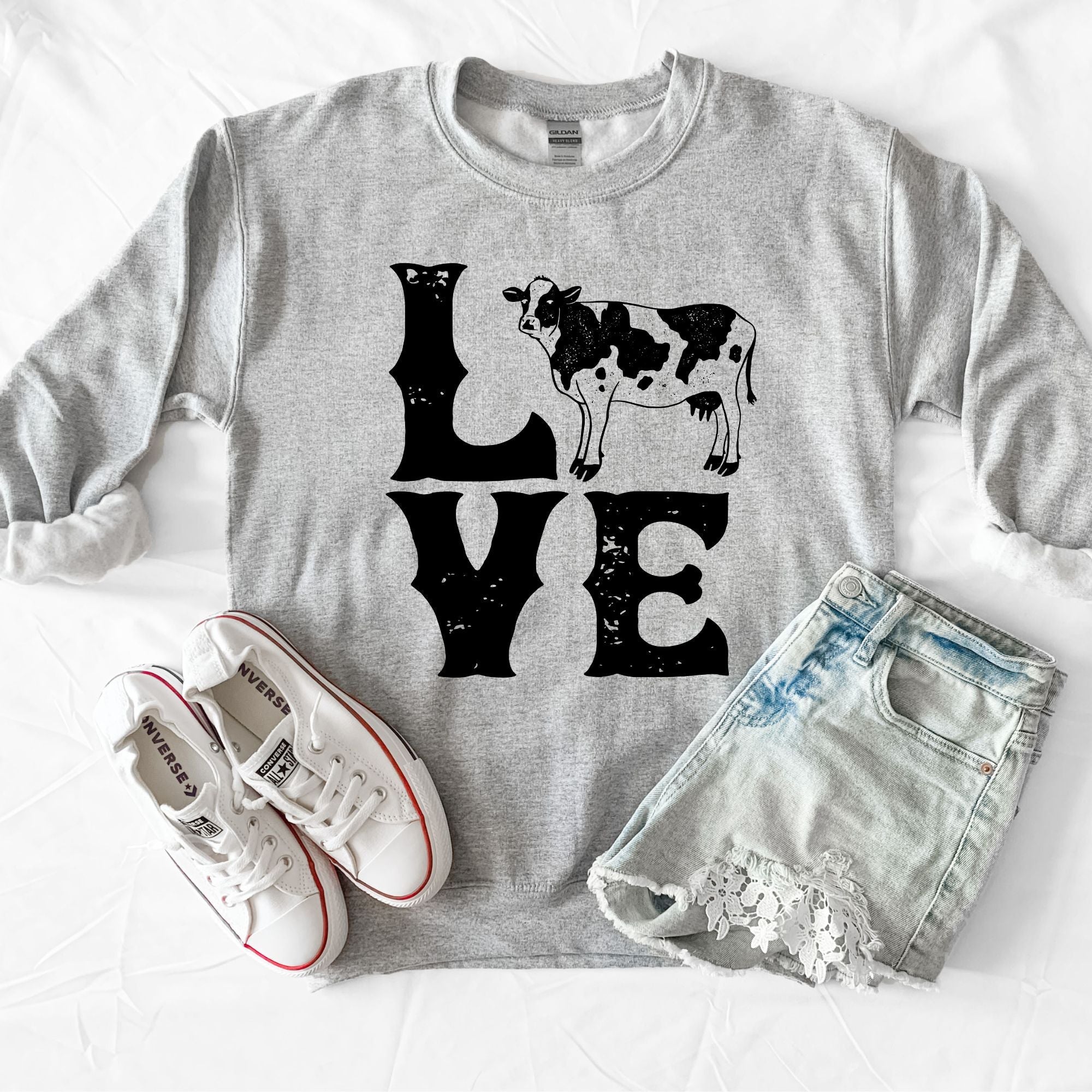 Cow Lover Sweatshirt - Hoodie or Crewneck for Cow Lover *UNISEX FIT*-Sweatshirts-208 Tees Wholesale, Idaho