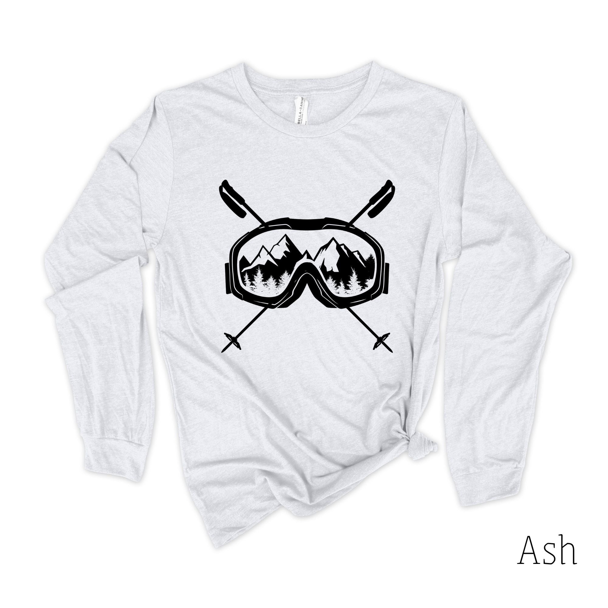 Ski Goggles Long Sleeve 30T *UNISEX FIT*-Long Sleeves-208 Tees Wholesale, Idaho