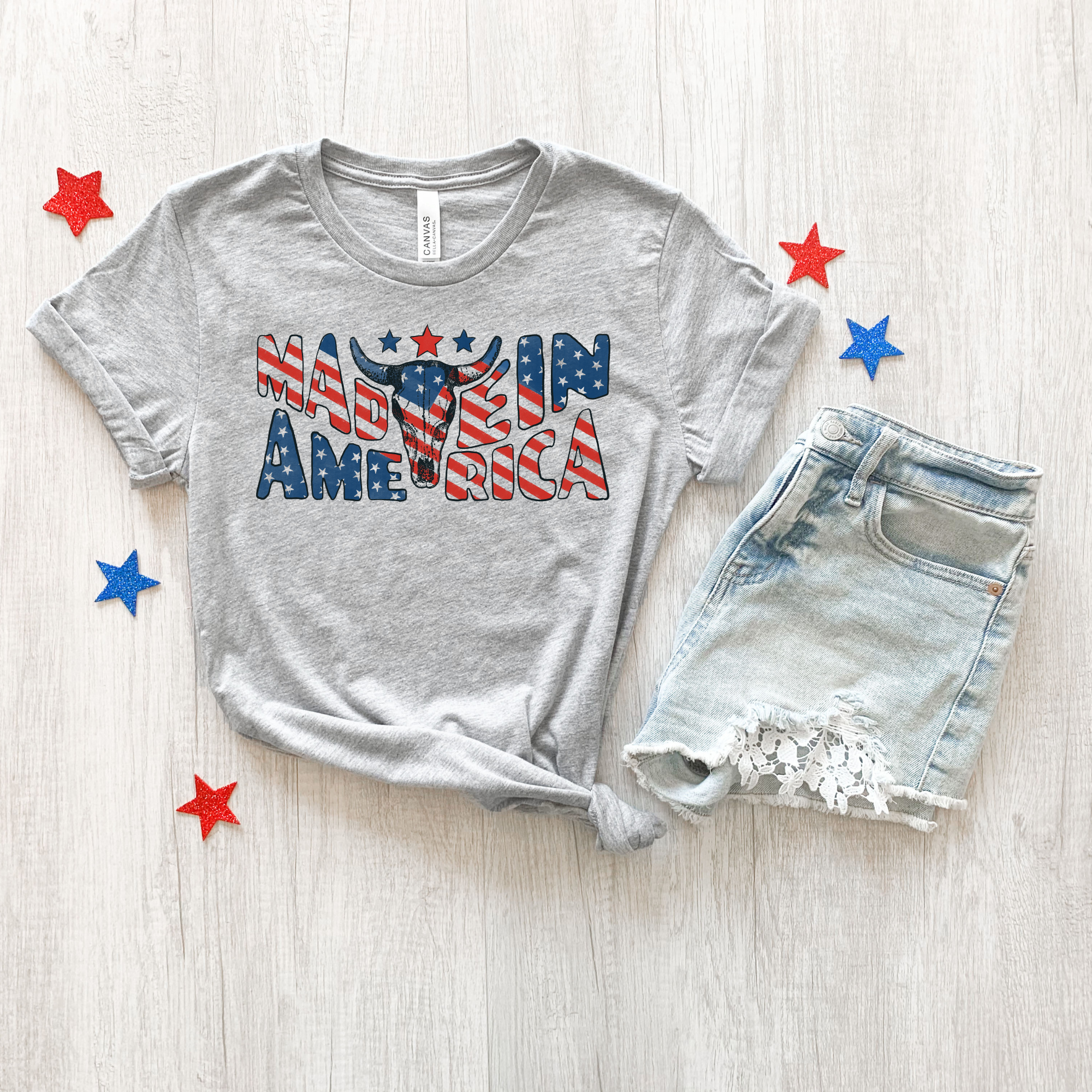 Made In America T Shirt for 4th Of July *UNISEX FIT*-Graphic Tees-208 Tees Wholesale, Idaho