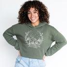 Floral Mountain Scene Bella Canvas Cropped Sweatshirt or Crop Hoodie *Women's Crop Fit*-208 Tees Wholesale, Idaho