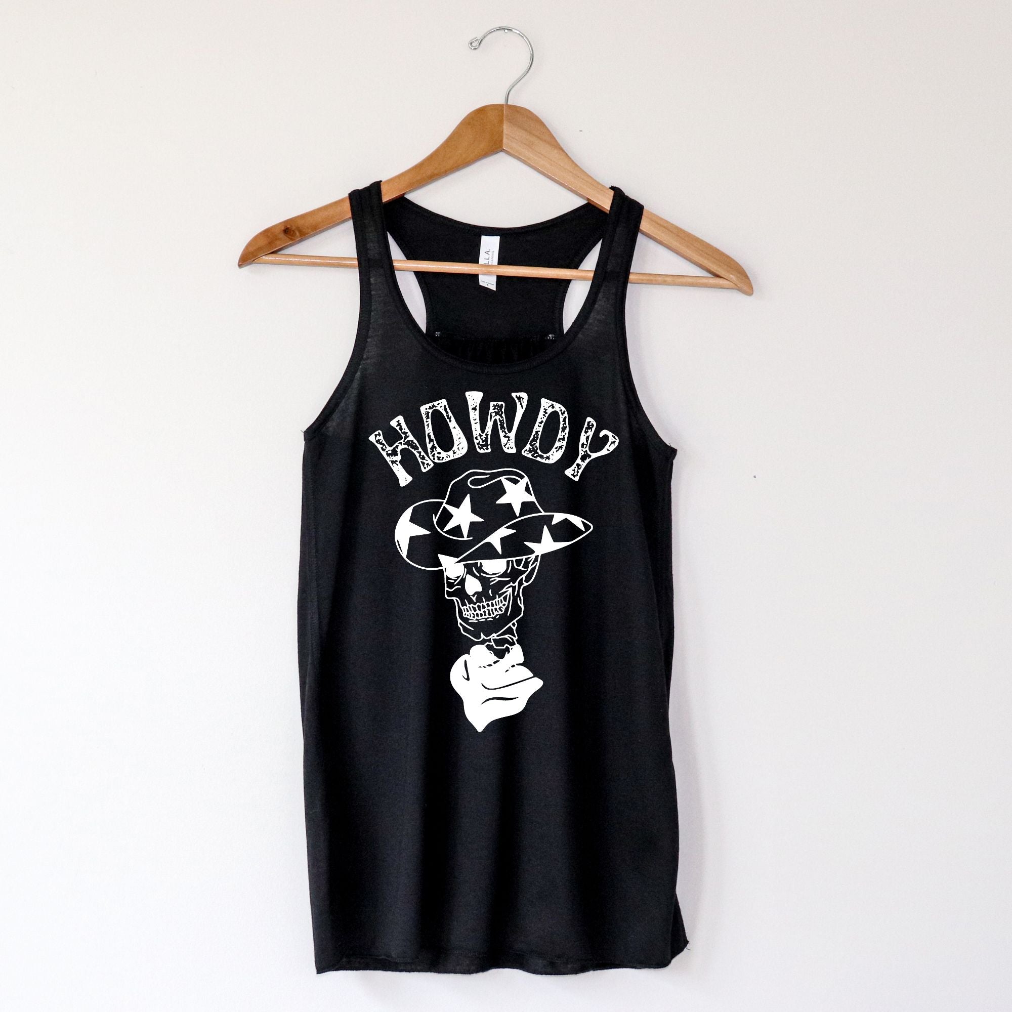 Howdy Skeleton Tank Top-Tank Tops-208 Tees Wholesale, Idaho