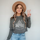 Wander More Bella Canvas Cropped Sweatshirt or Crop Hoodie *Women's Crop Fit*-208 Tees Wholesale, Idaho