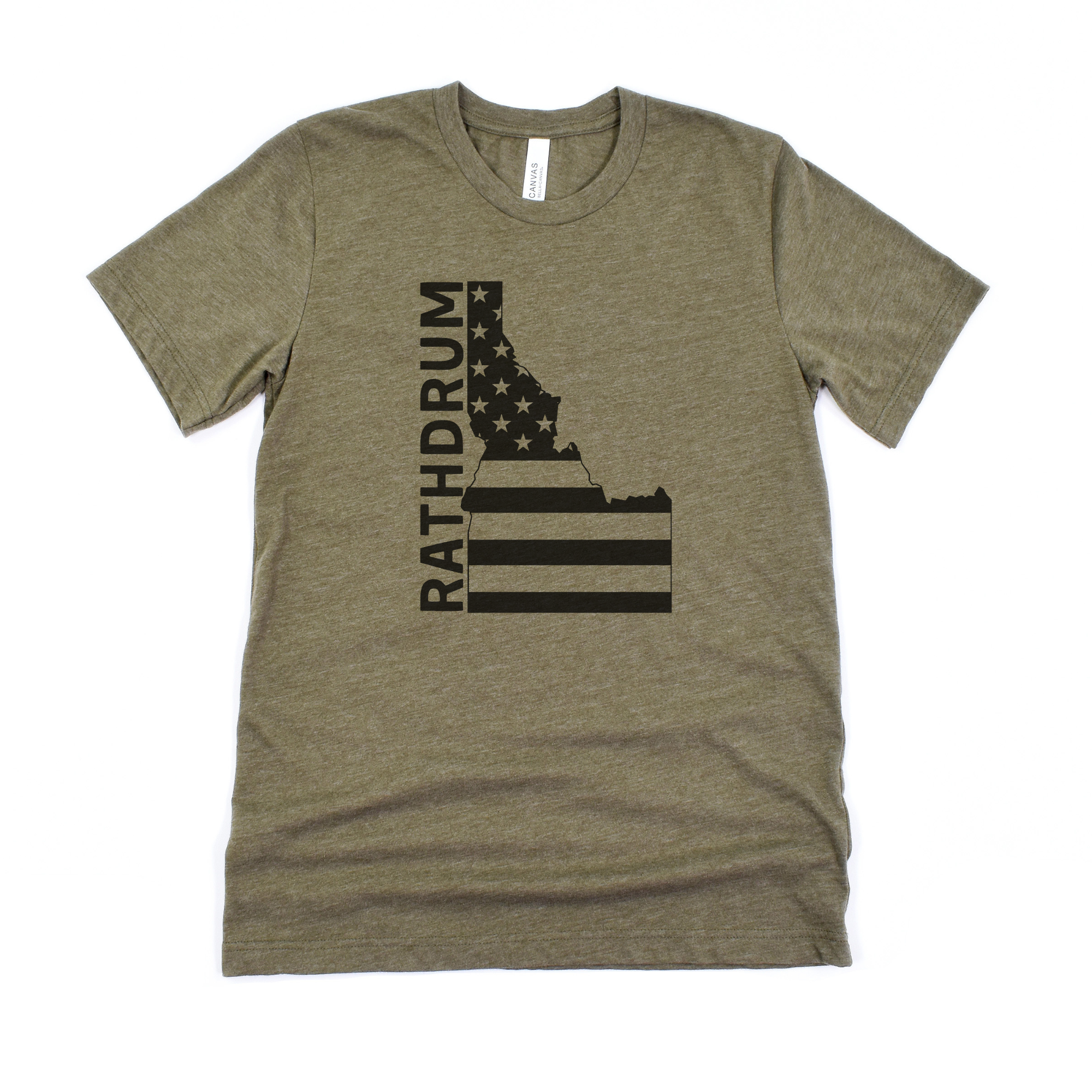 Rathdrum Idaho American Flag Graphic Tee Long Sleeve 224-Graphic Tees-208 Tees Wholesale, Idaho