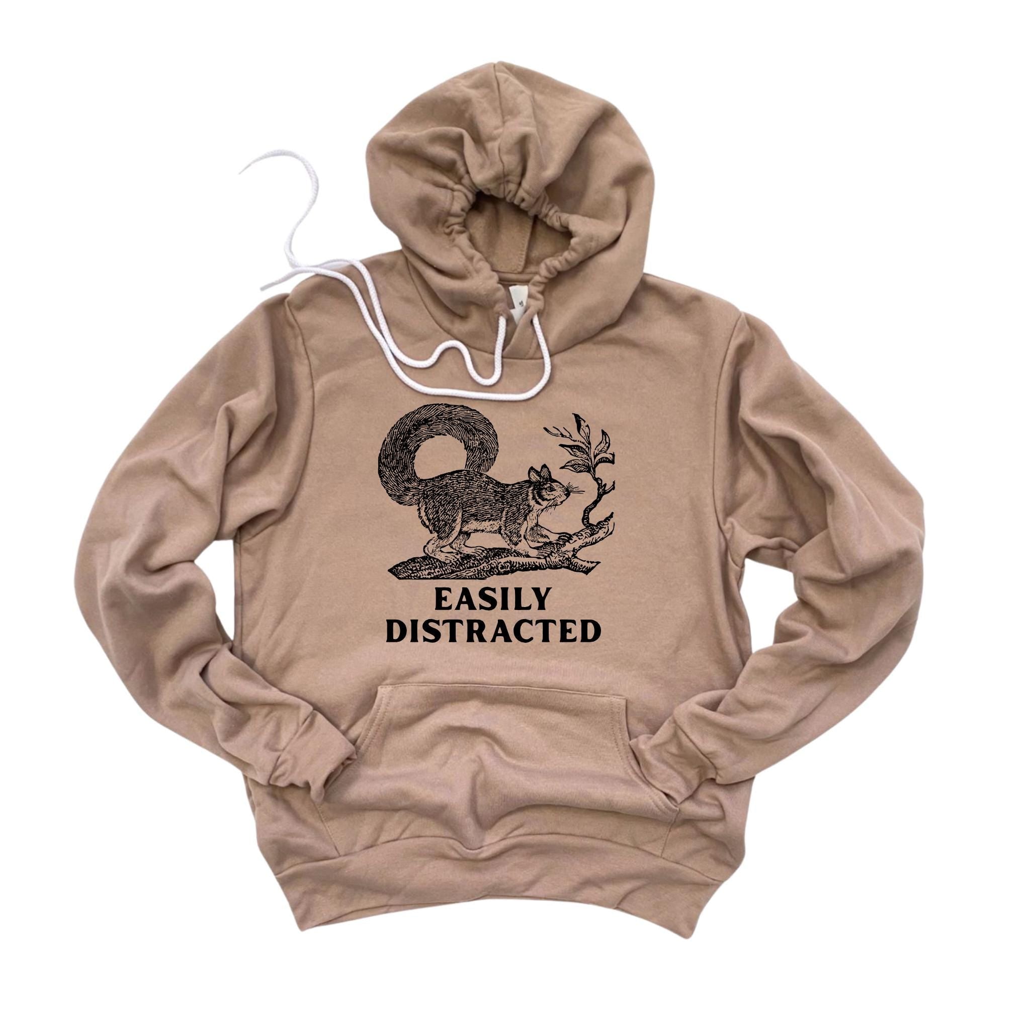 WHOLESALE Easily Distracted Squirrel Crewneck | Hoodie Sweatshirt 316-Sweatshirts-208 Tees Wholesale, Idaho