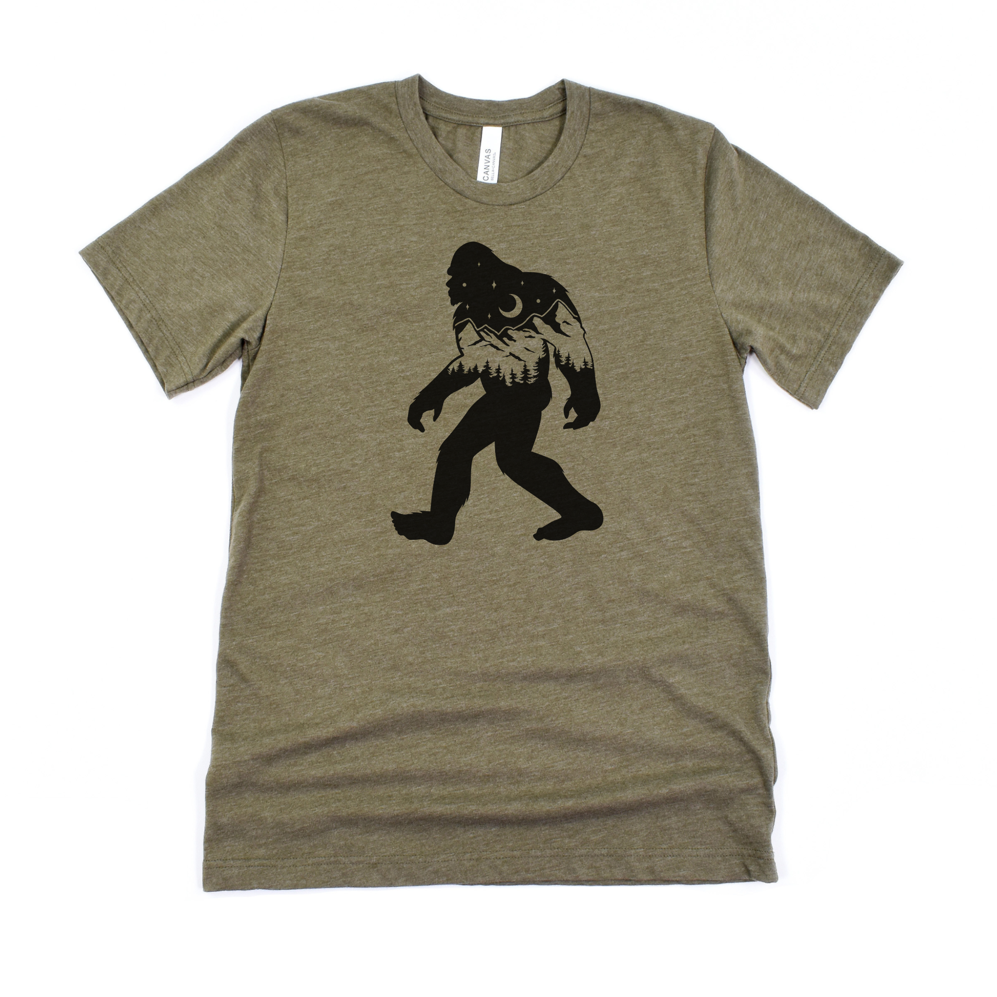 Bigfoot Nature Scene Graphic Tee Long Sleeve 180-Graphic Tees-208 Tees Wholesale, Idaho