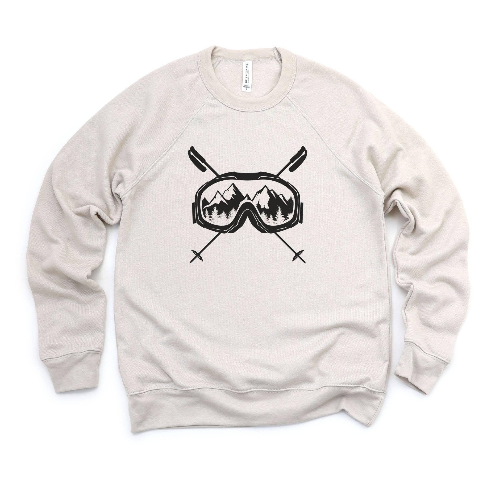 WHOLESALE Ski Goggles Mountain Sweatshirt | Hoodie Sweatshirt 030-Sweatshirts-208 Tees Wholesale, Idaho