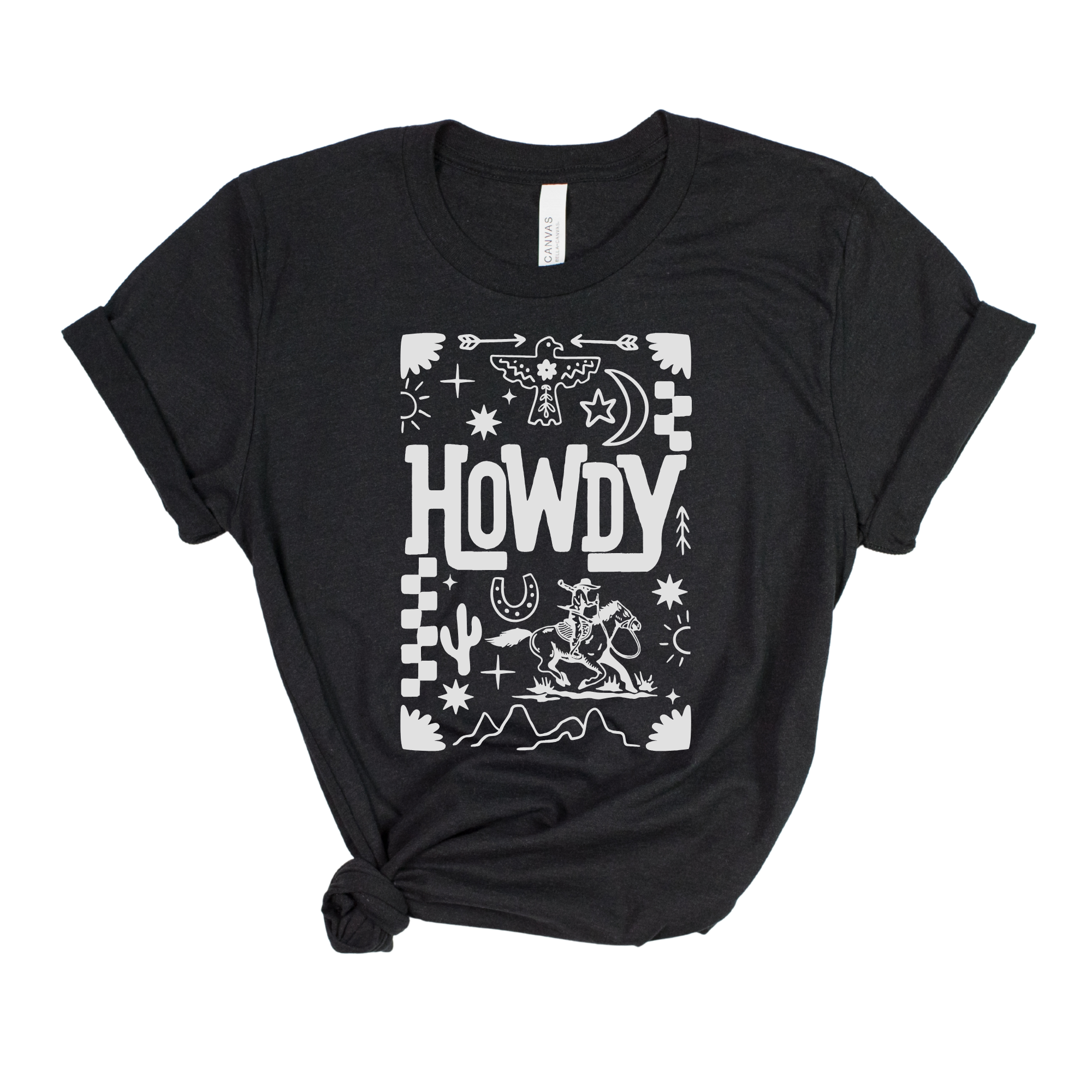 Howdy Western Collage Graphic Tee 106-Graphic Tees-208 Tees Wholesale, Idaho