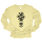 Floral Beer Can Graphic Tee Long Sleeve 017-Graphic Tees-208 Tees Wholesale, Idaho