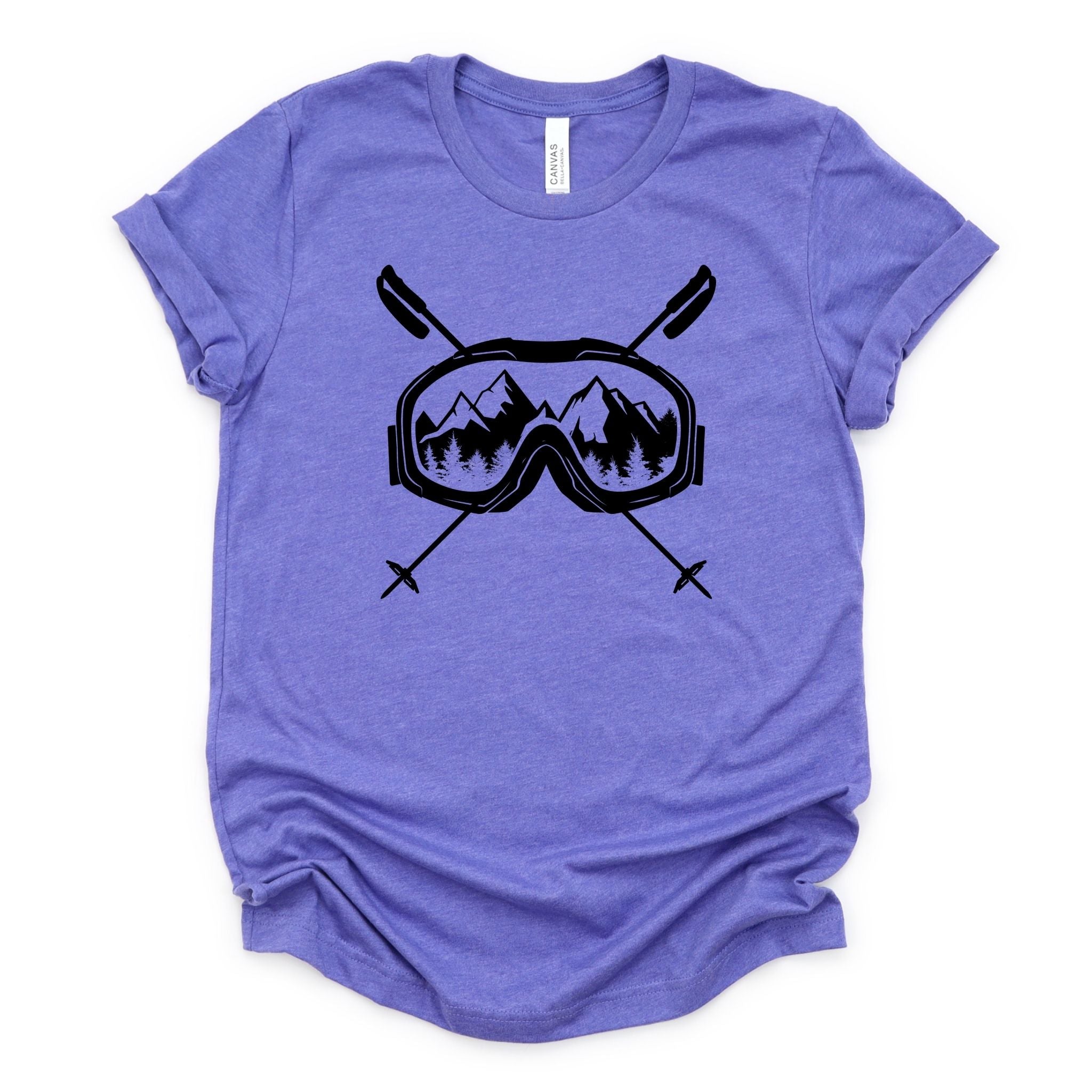 Ski Goggles Mountain View Graphic Tee Long Sleeve 030-Graphic Tees-208 Tees Wholesale, Idaho