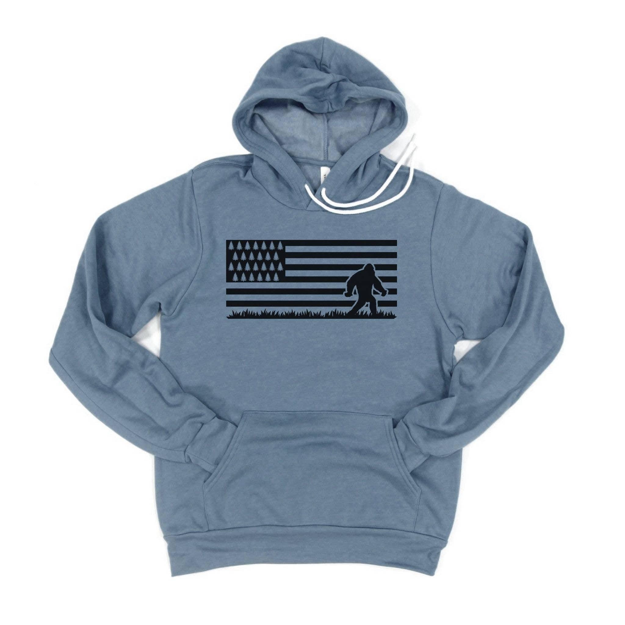 WHOLESALE Bigfoot Flag Crewneck Sweatshirt | Hoodie Sweatshirt 059-Sweatshirts-208 Tees Wholesale, Idaho