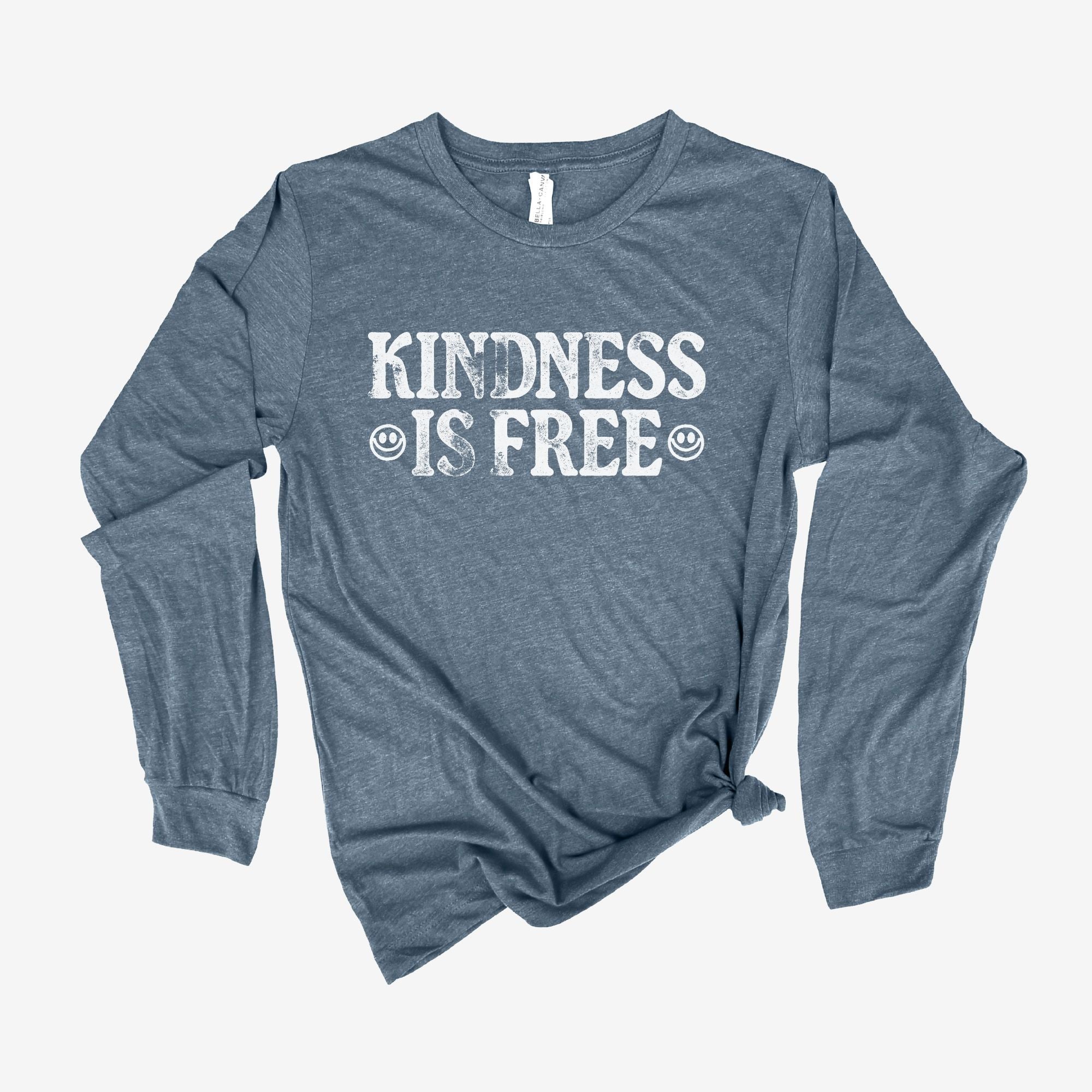 Kindness Is Free Long Sleeve *UNISEX FIT*-Long Sleeves-208 Tees Wholesale, Idaho