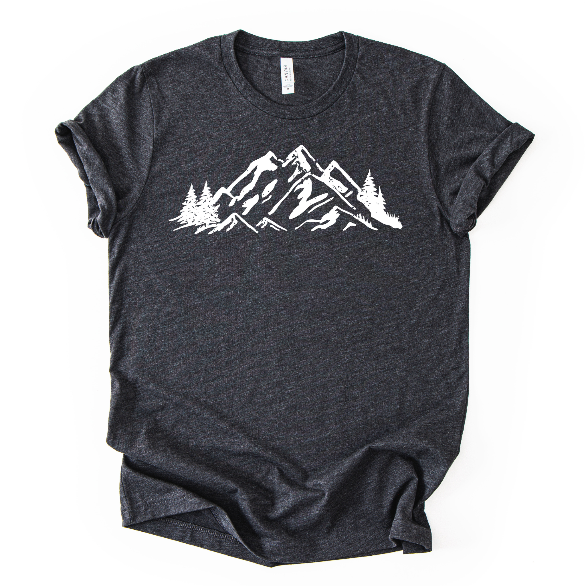 Simple Mountain Scene Graphic TeeCrewneck 007 nowrds-Graphic Tees-208 Tees Wholesale, Idaho