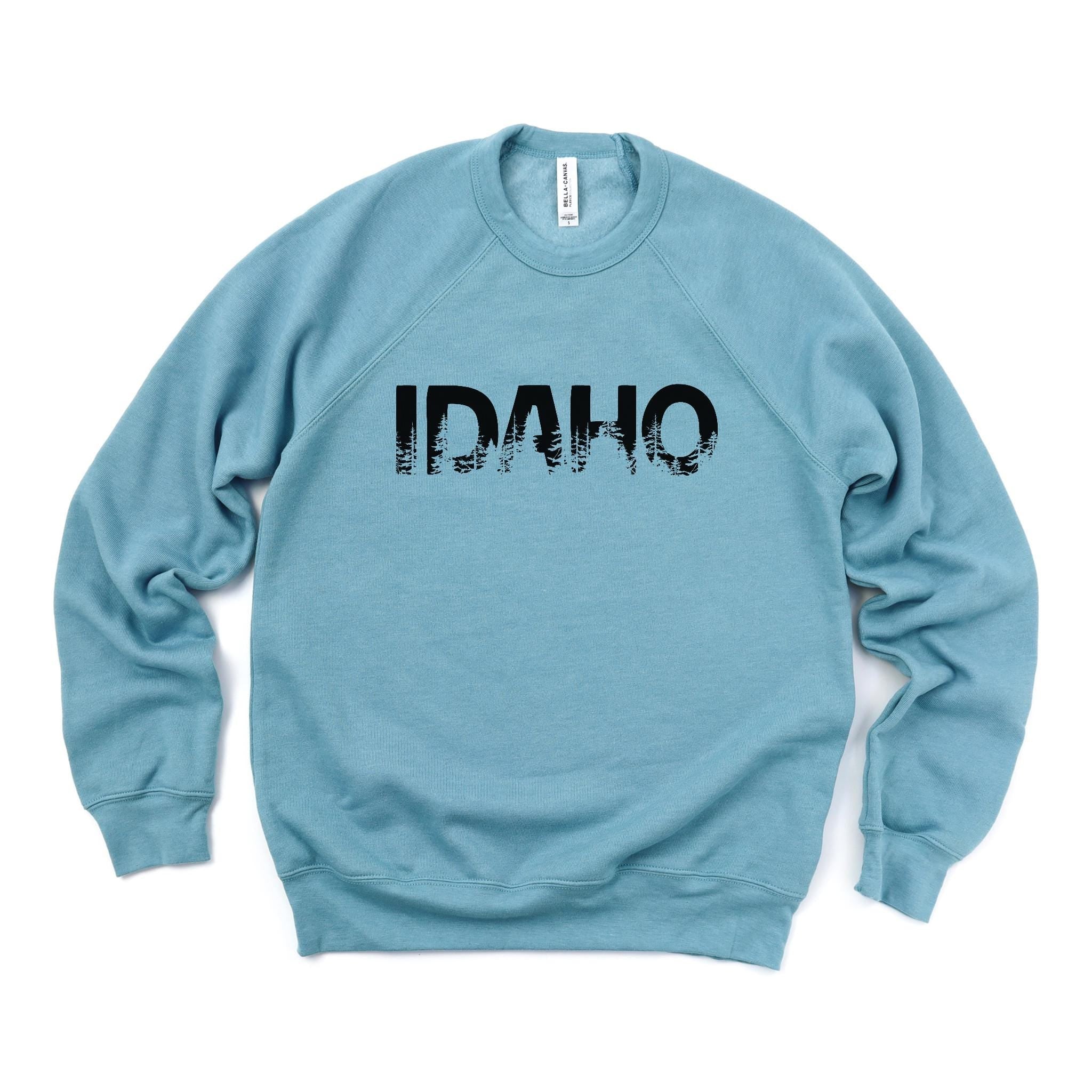 WHOLESALE Idaho Pine Trees Crewneck Sweatshirt | Hoodie 261-Sweatshirts-208 Tees Wholesale, Idaho