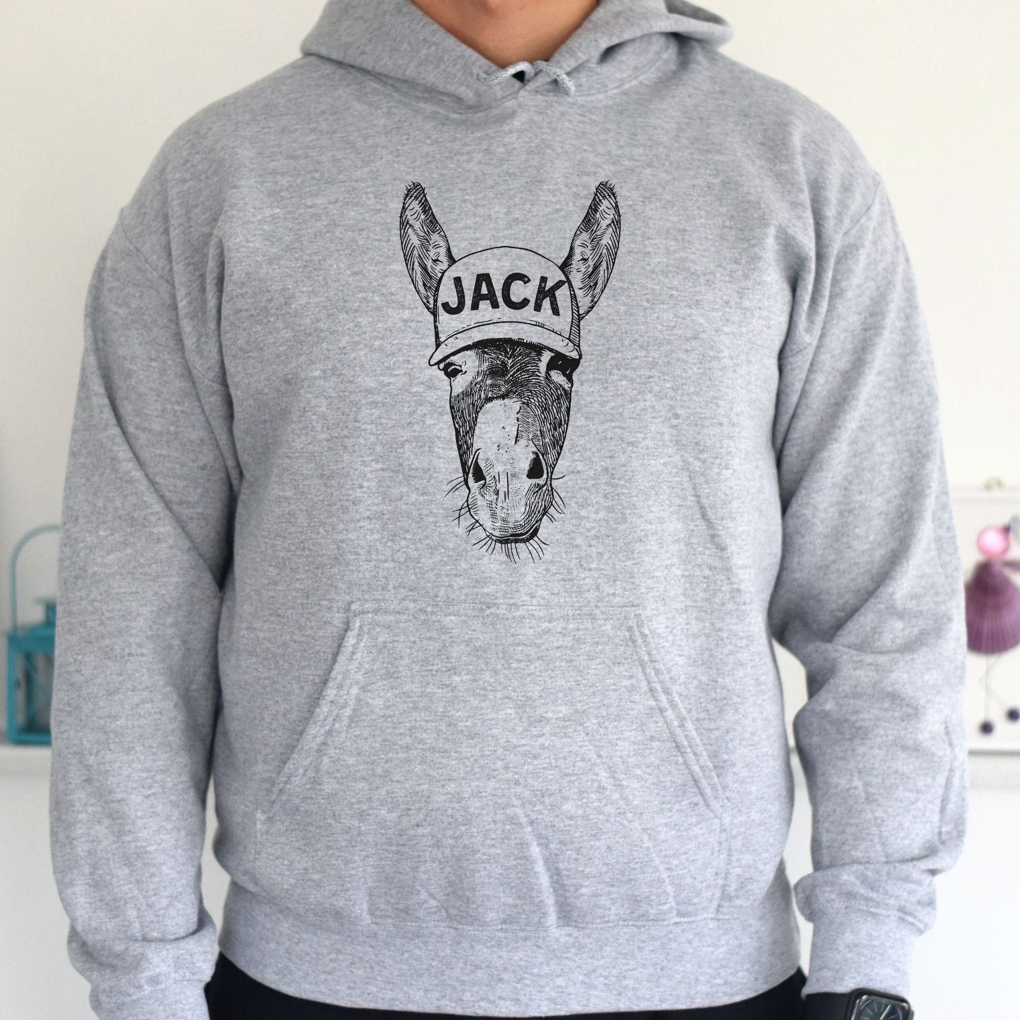 Jack the Donkey Hilarious Hoodie - Crewneck Sweatshirt for Skier *UNISEX FIT*-Sweatshirts-208 Tees Wholesale, Idaho