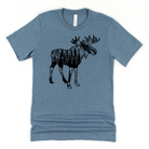 Moose Outline Forest Graphic Tee Long Sleeve 024-Graphic Tees-208 Tees Wholesale, Idaho
