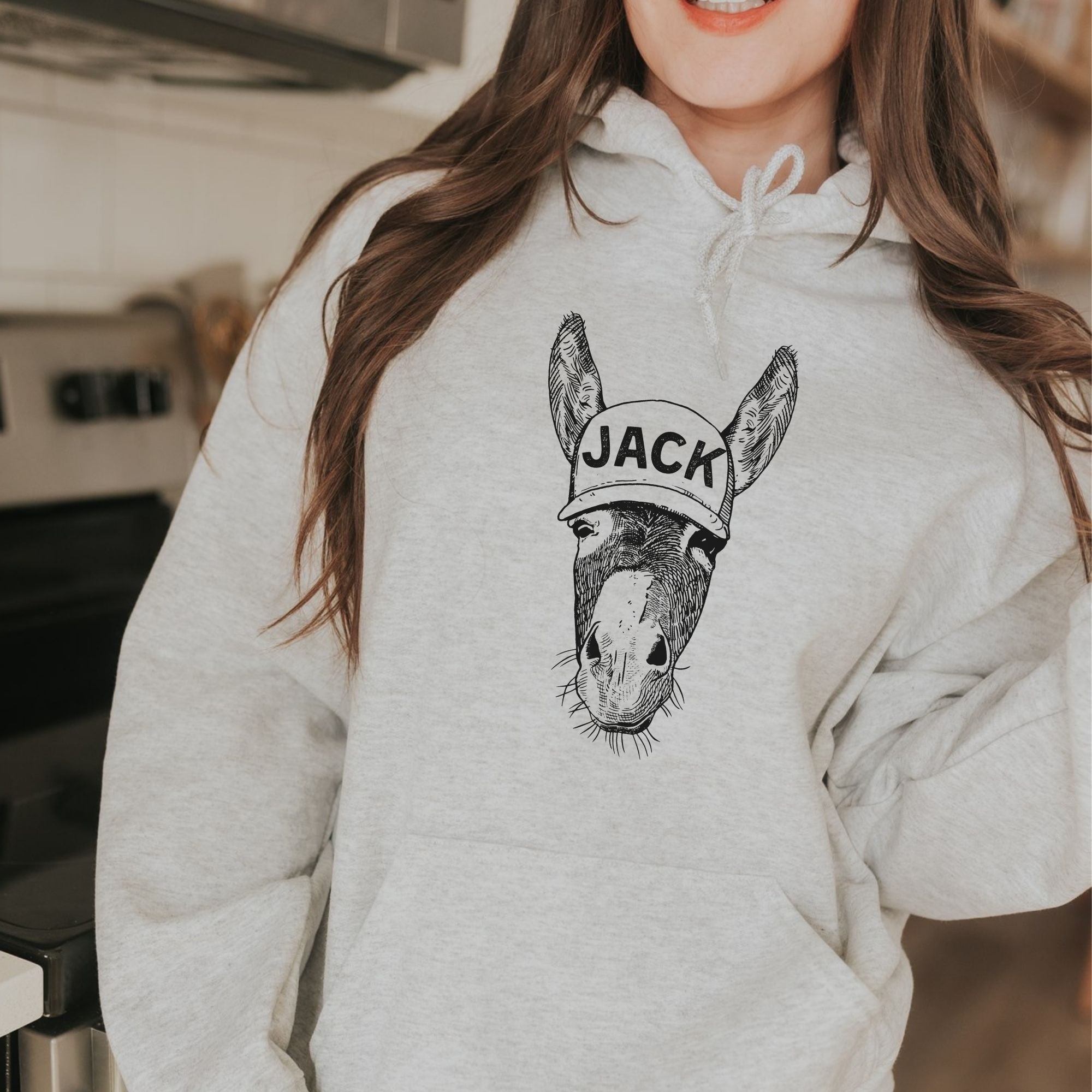 Jack the Donkey Hilarious Hoodie - Crewneck Sweatshirt for Skier *UNISEX FIT*-Sweatshirts-208 Tees Wholesale, Idaho