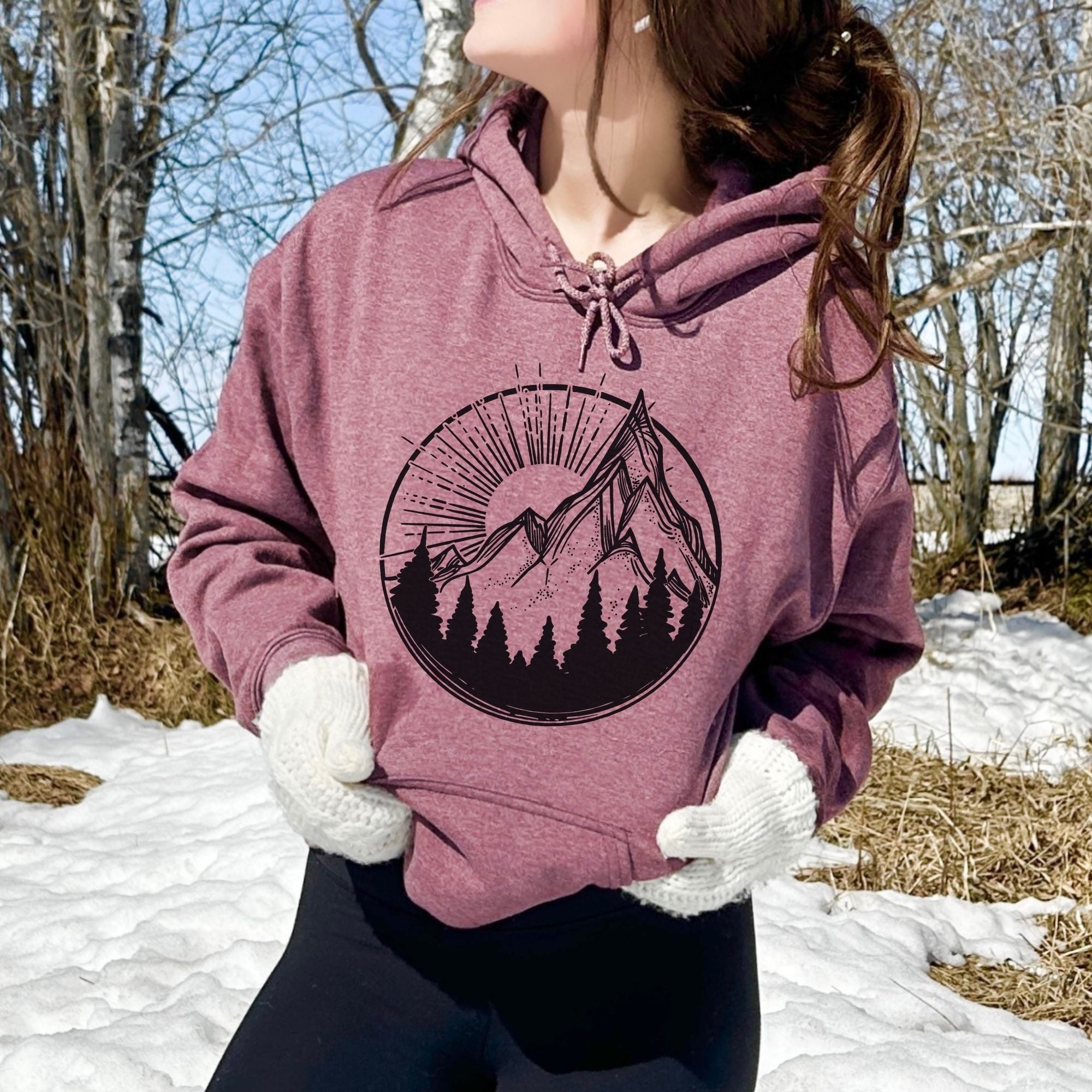 Mountain Sun Hoodie Nature Crewneck Sweatshirt *UNISEX FIT*-Sweatshirts-208 Tees Wholesale, Idaho